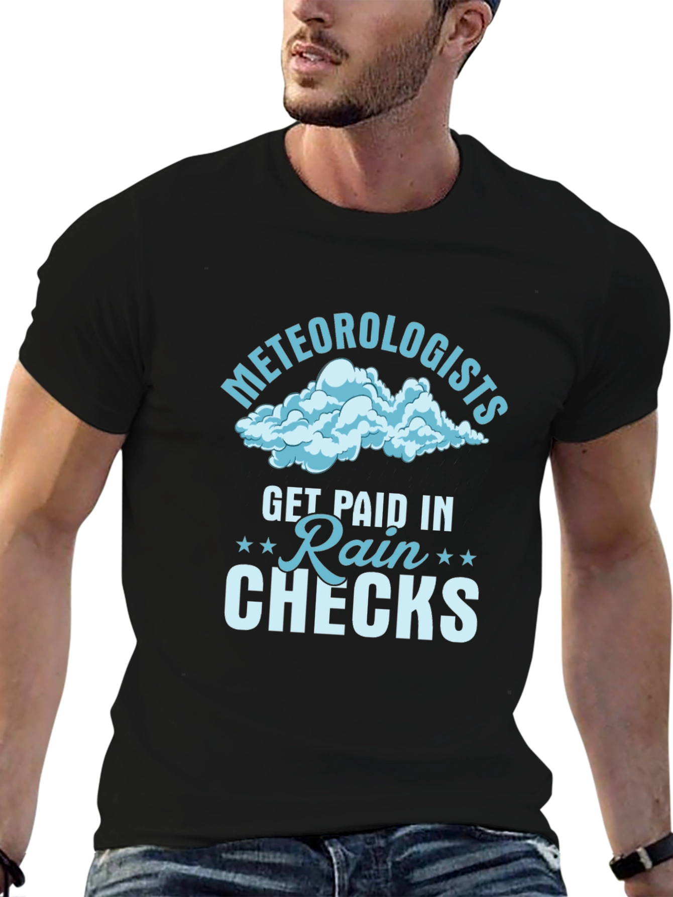 Meteorologist Rain Checks Black T-Shirt