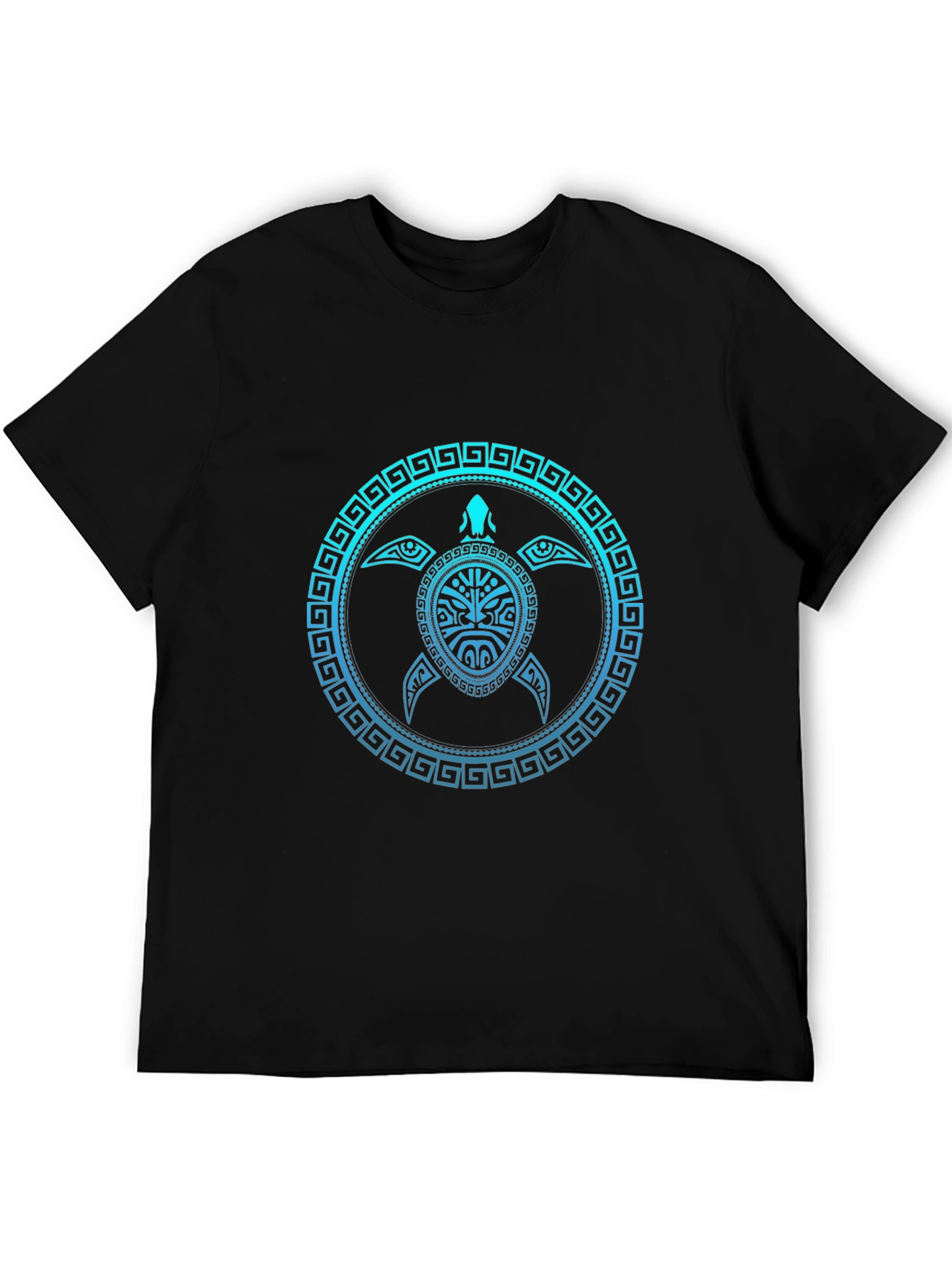 Tribal Turtle Graphic Tee - Mens Black T-Shirt