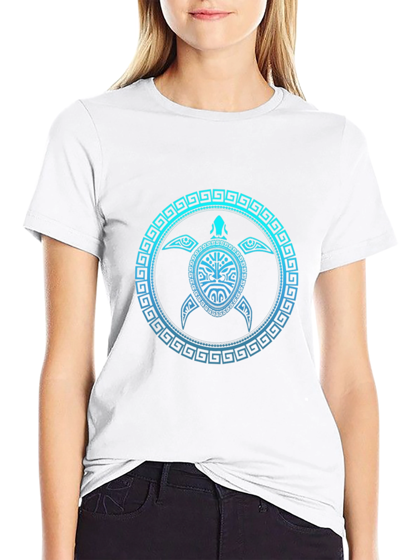 Tribal Turtle Graphic Tee - Mens Black T-Shirt