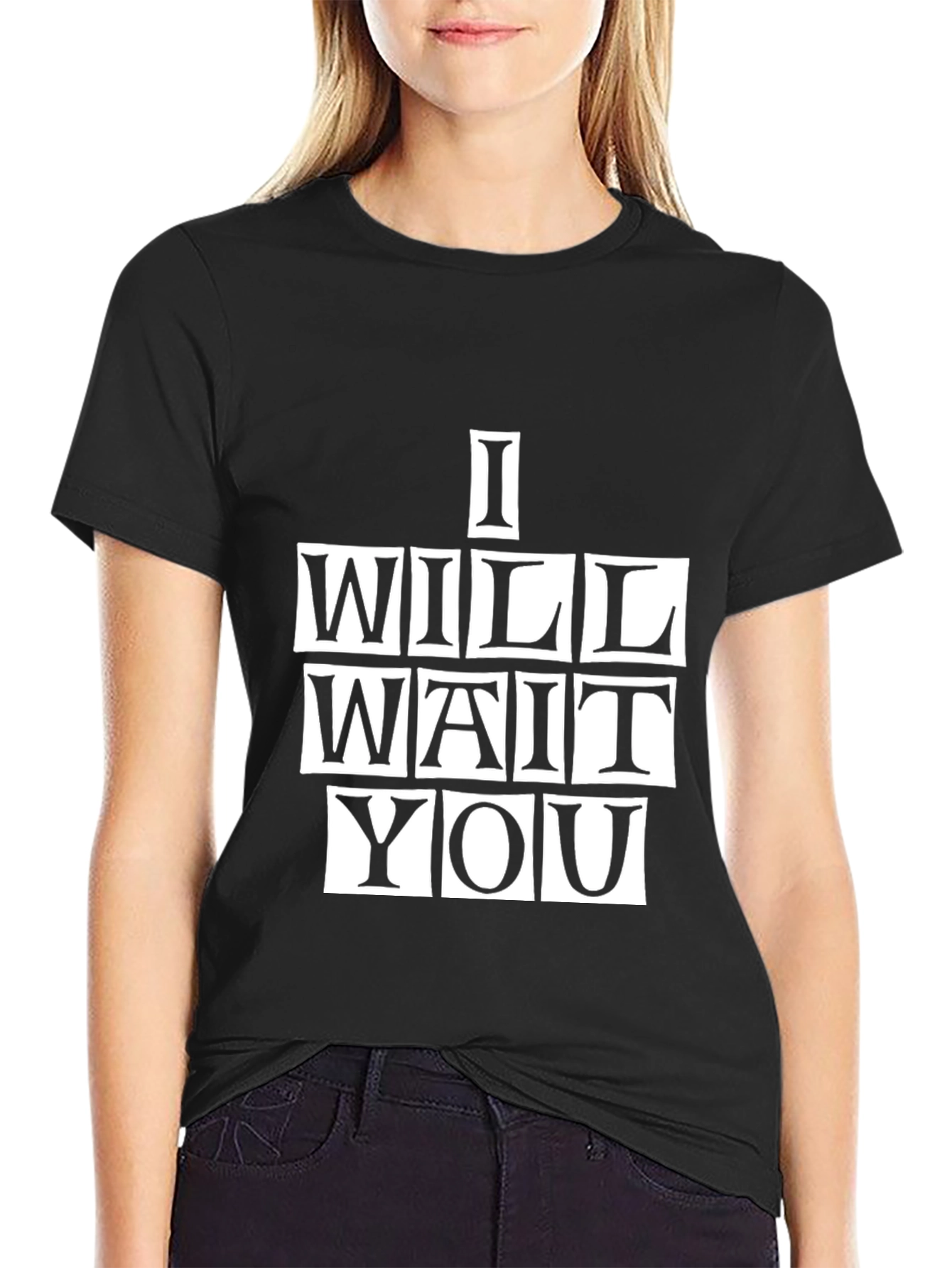 I Will Wait You Graphic Tee - Black
