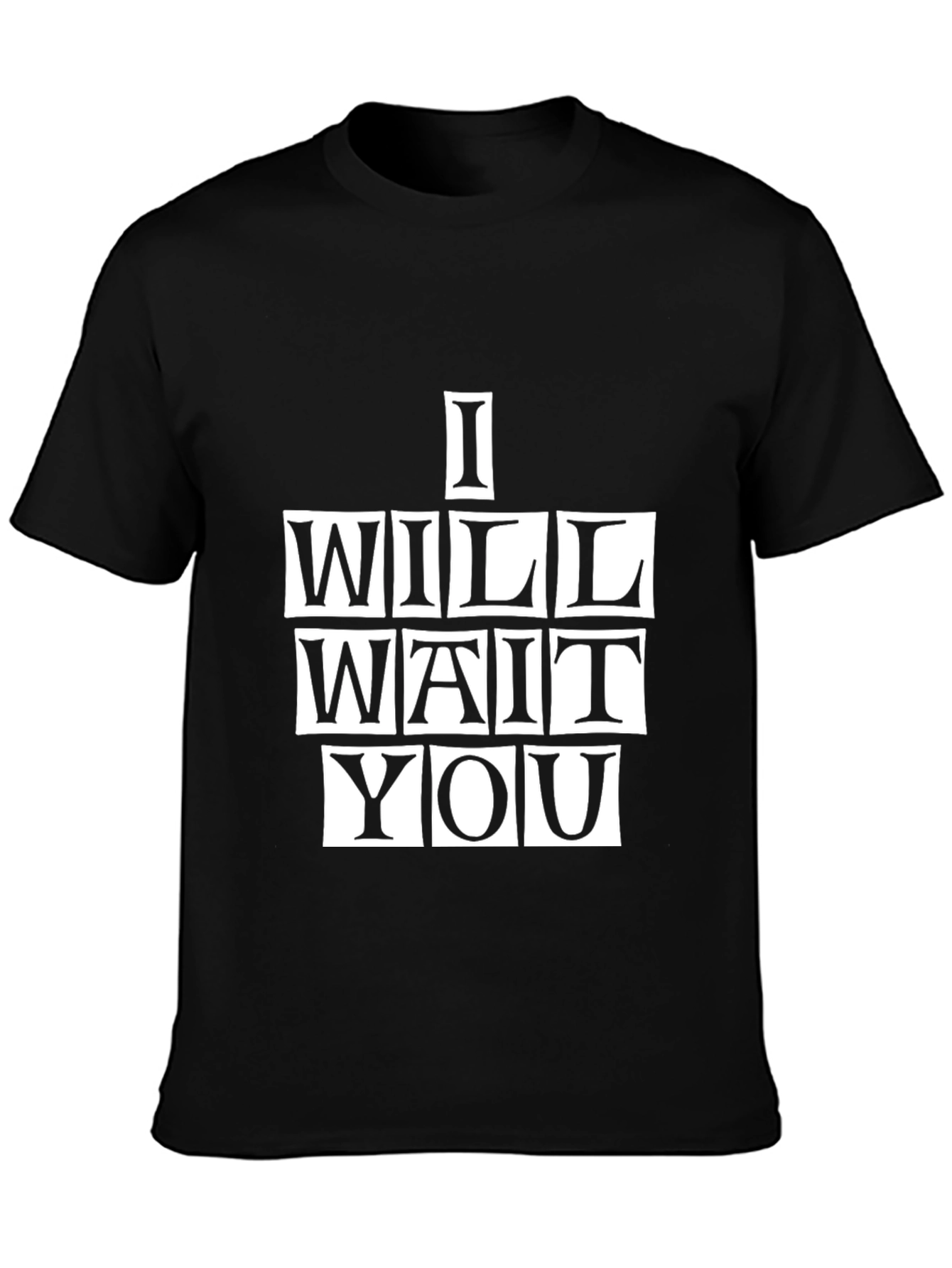 I Will Wait You Graphic Tee - Black