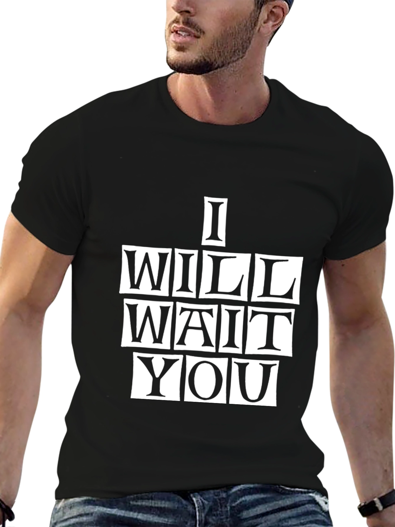I Will Wait You Graphic Tee - Black