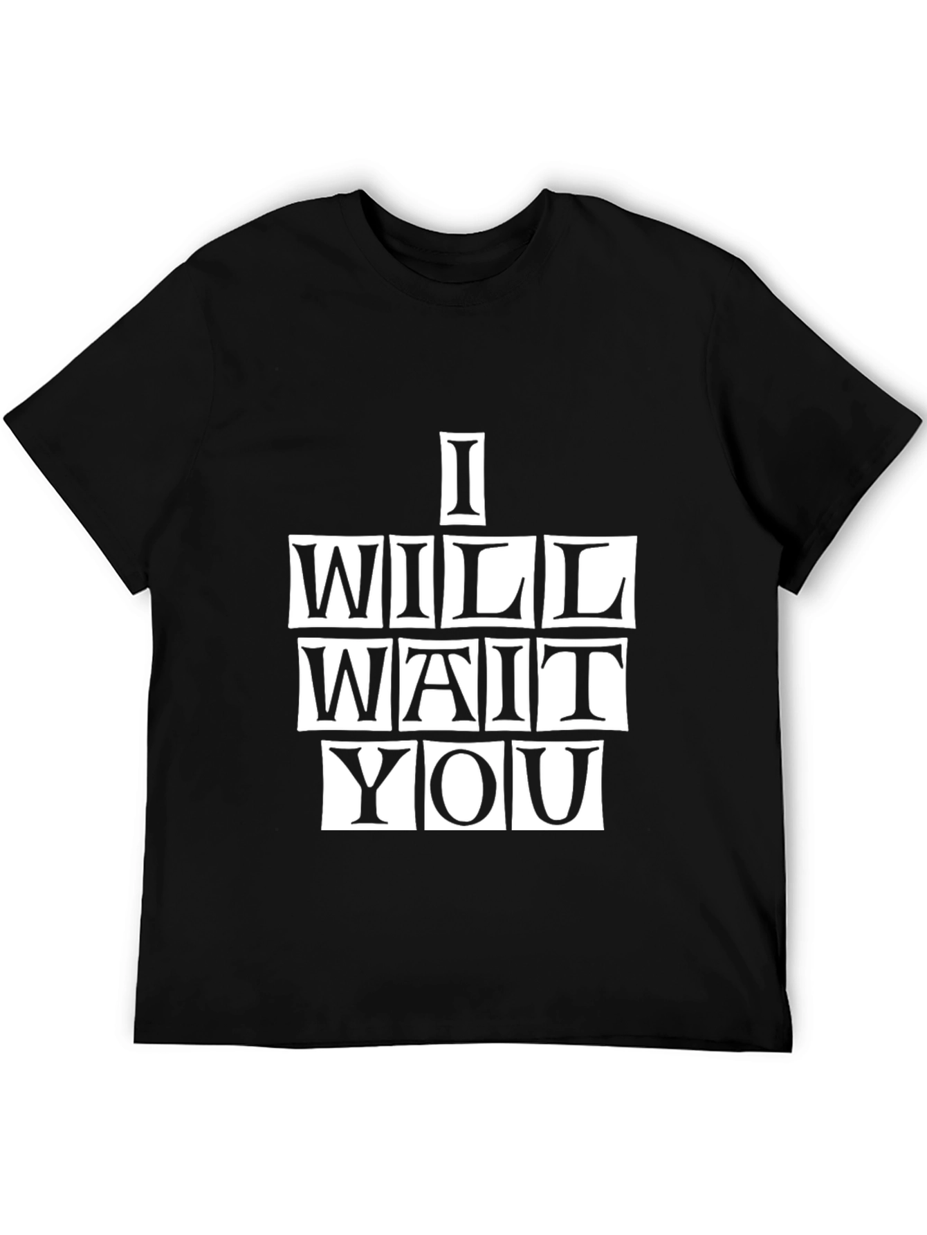 I Will Wait You Graphic Tee - Black