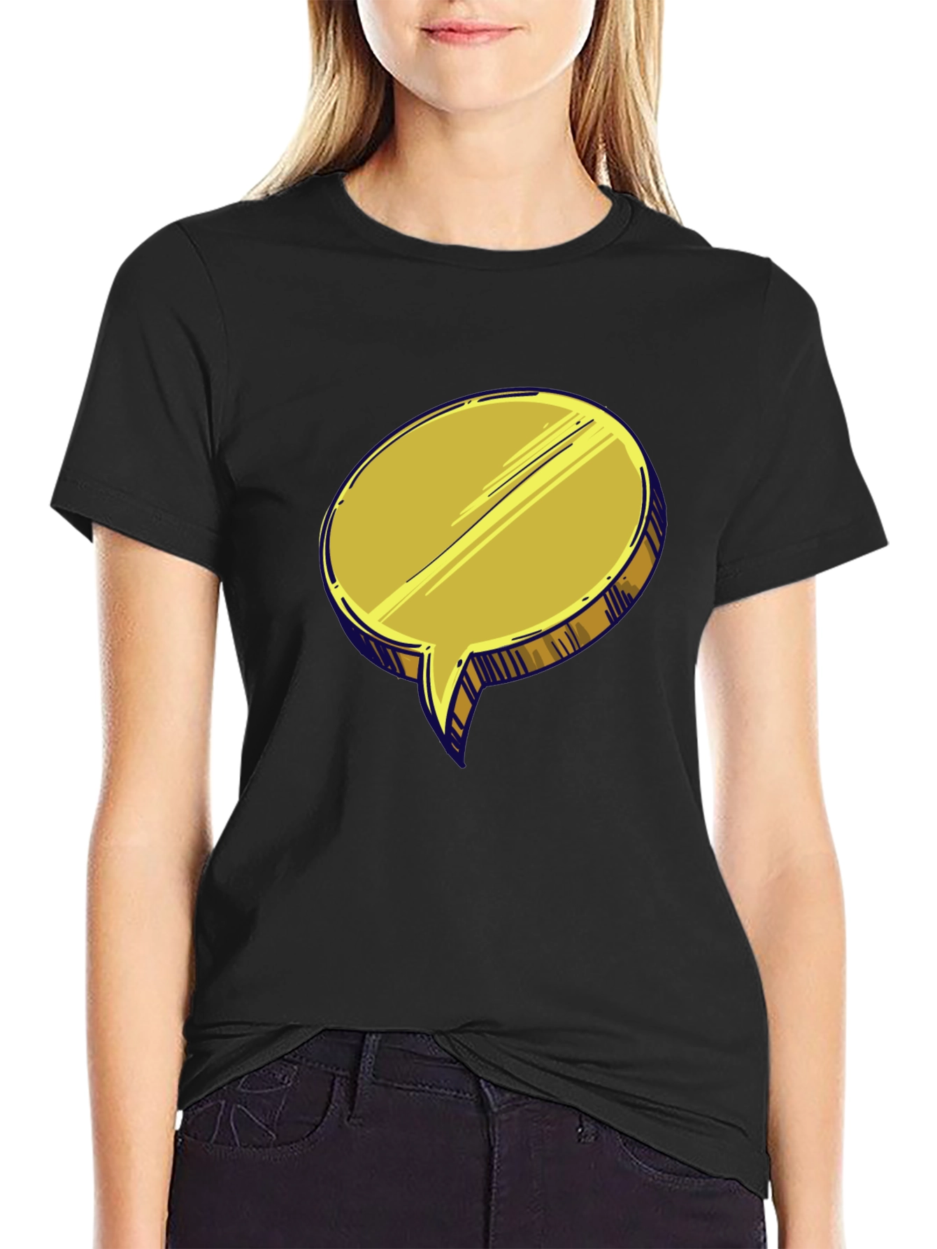 Golden Speech Bubble T-Shirt - Unique Design