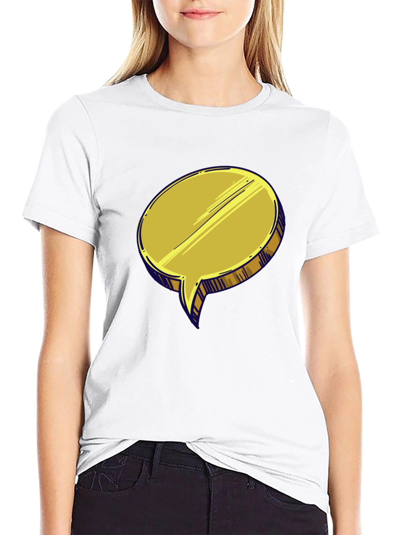 Golden Speech Bubble T-Shirt - Unique Design