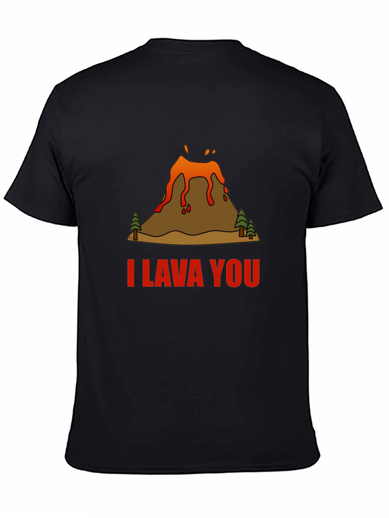 I Lava You Volcano Graphic Tee - Black