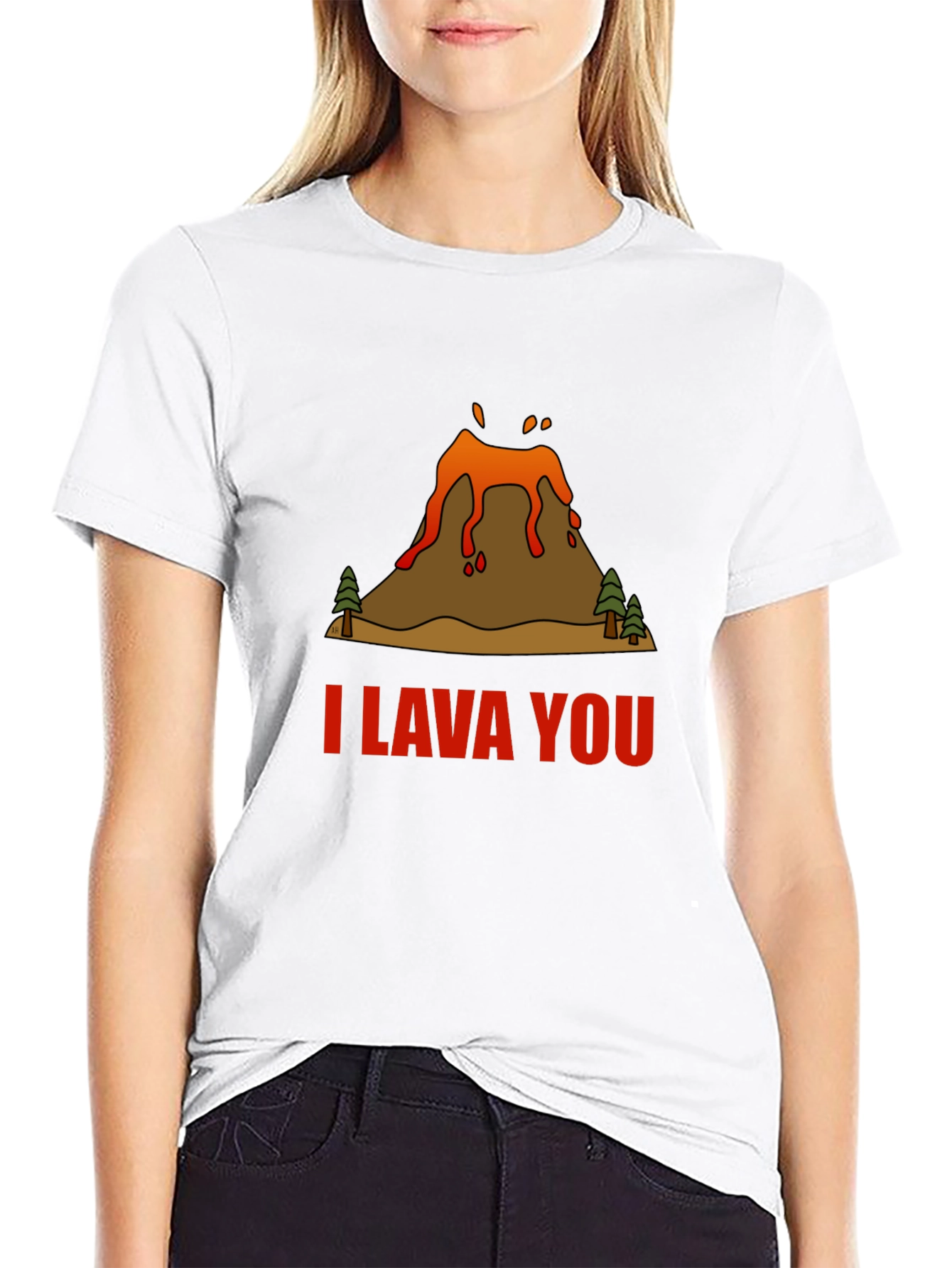 I Lava You Volcano Graphic Tee - Black