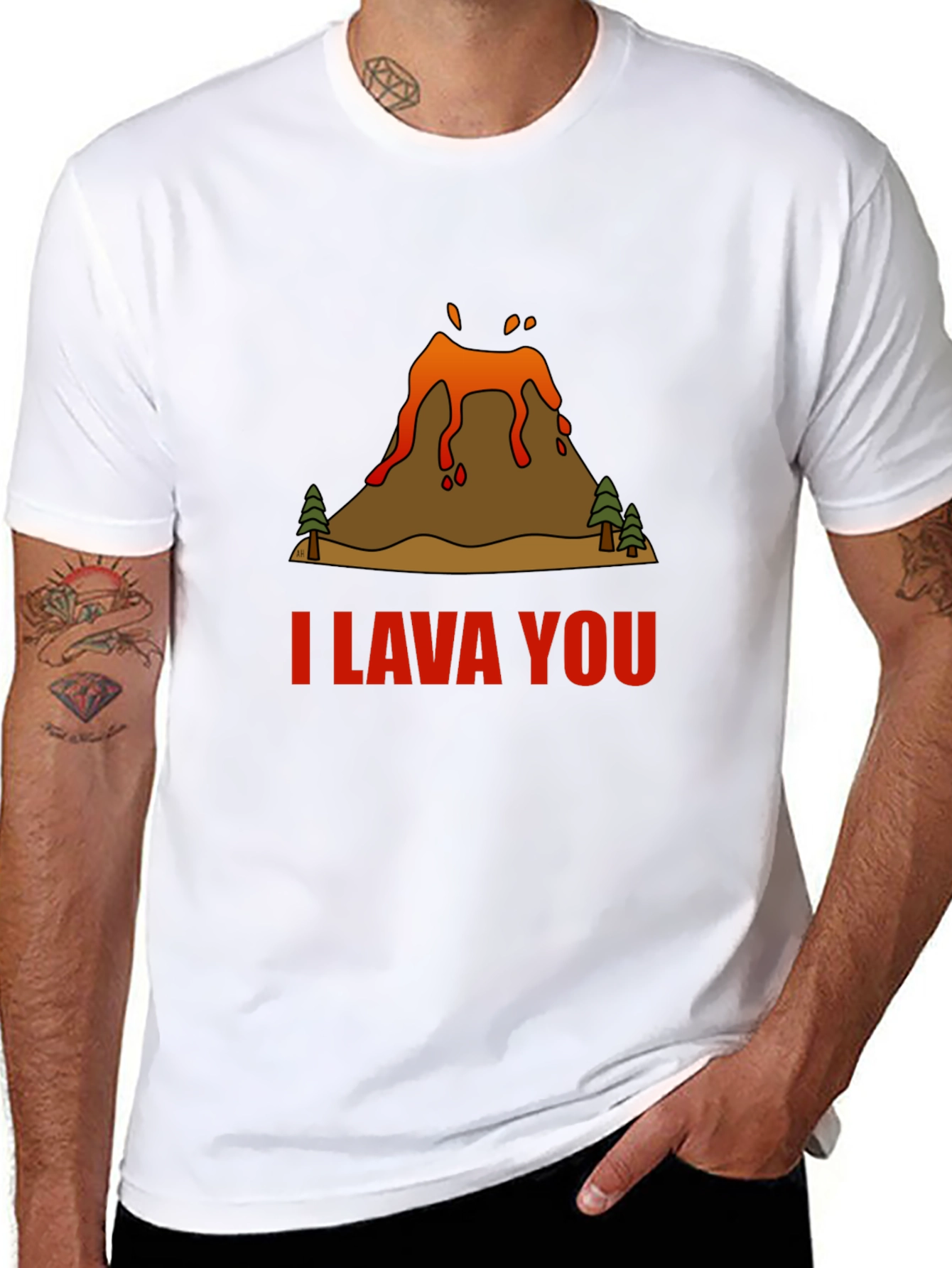 I Lava You Volcano Graphic Tee - Black
