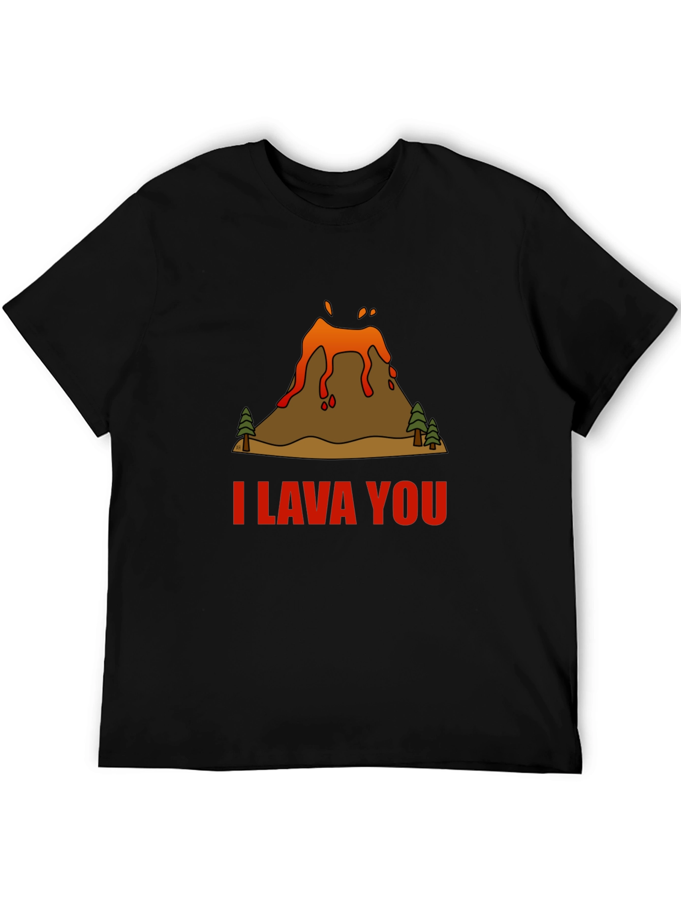 I Lava You Volcano Graphic Tee - Black