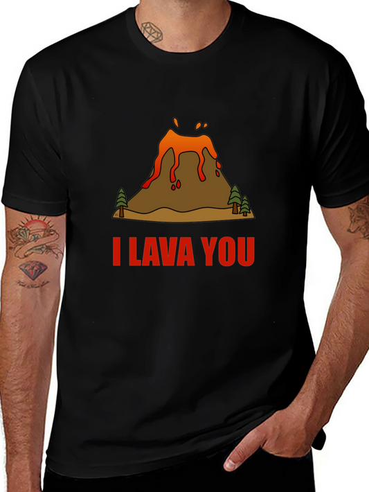 I Lava You Volcano Graphic Tee - Black
