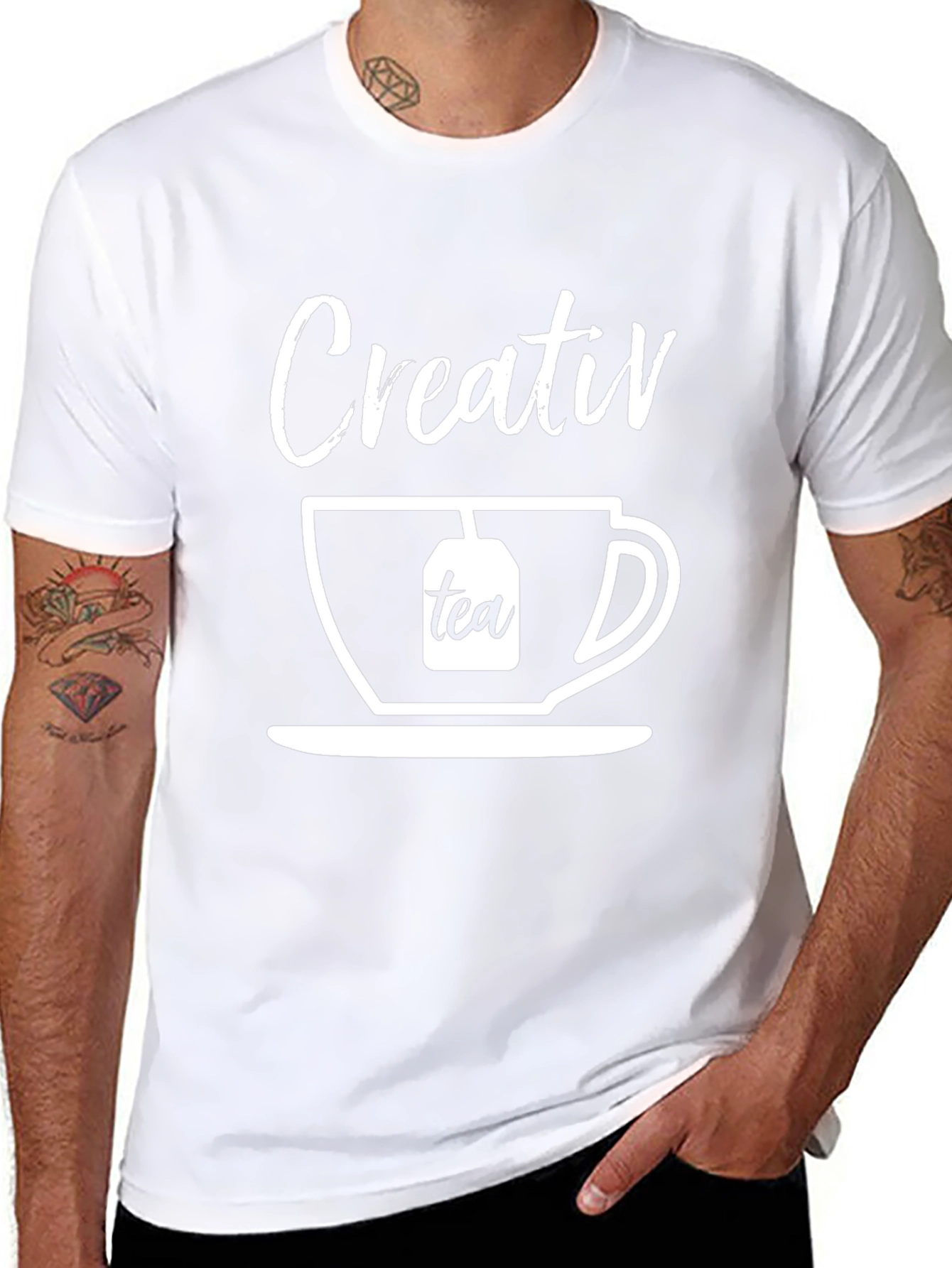 Creative Tea Cup T-Shirt - Black Graphic Tee