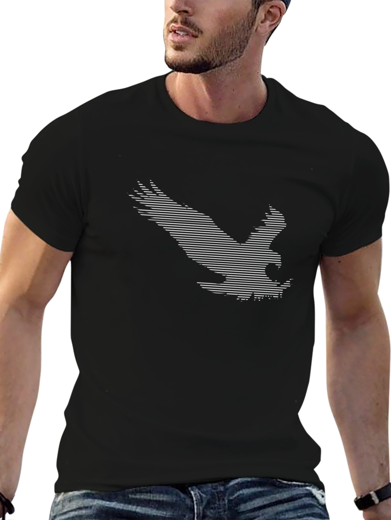 Eagle Graphic Tee - Stylish Black Cotton T-Shirt