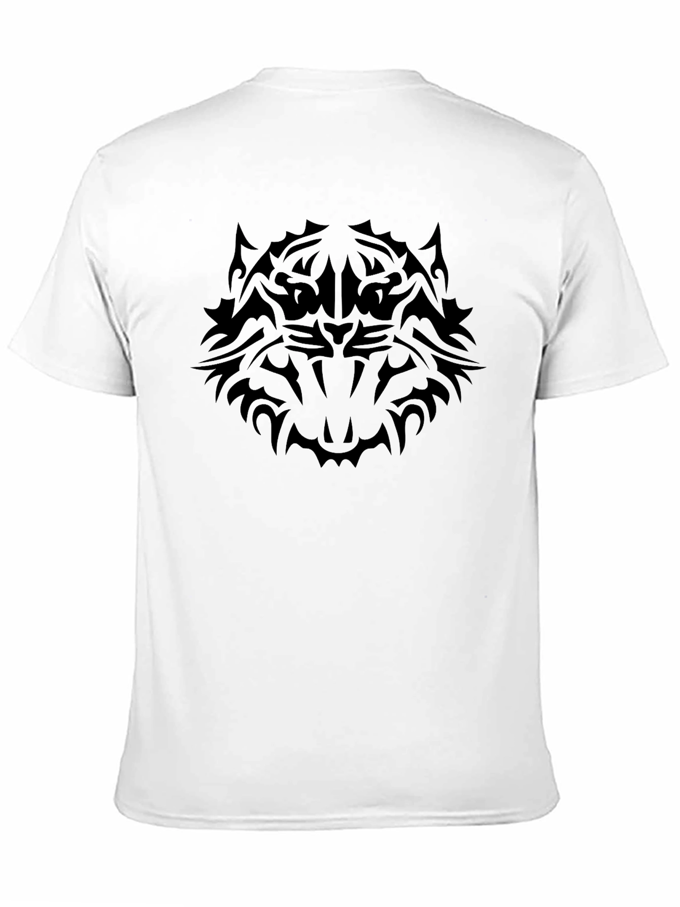 Black Tribal Tiger Graphic T-Shirt