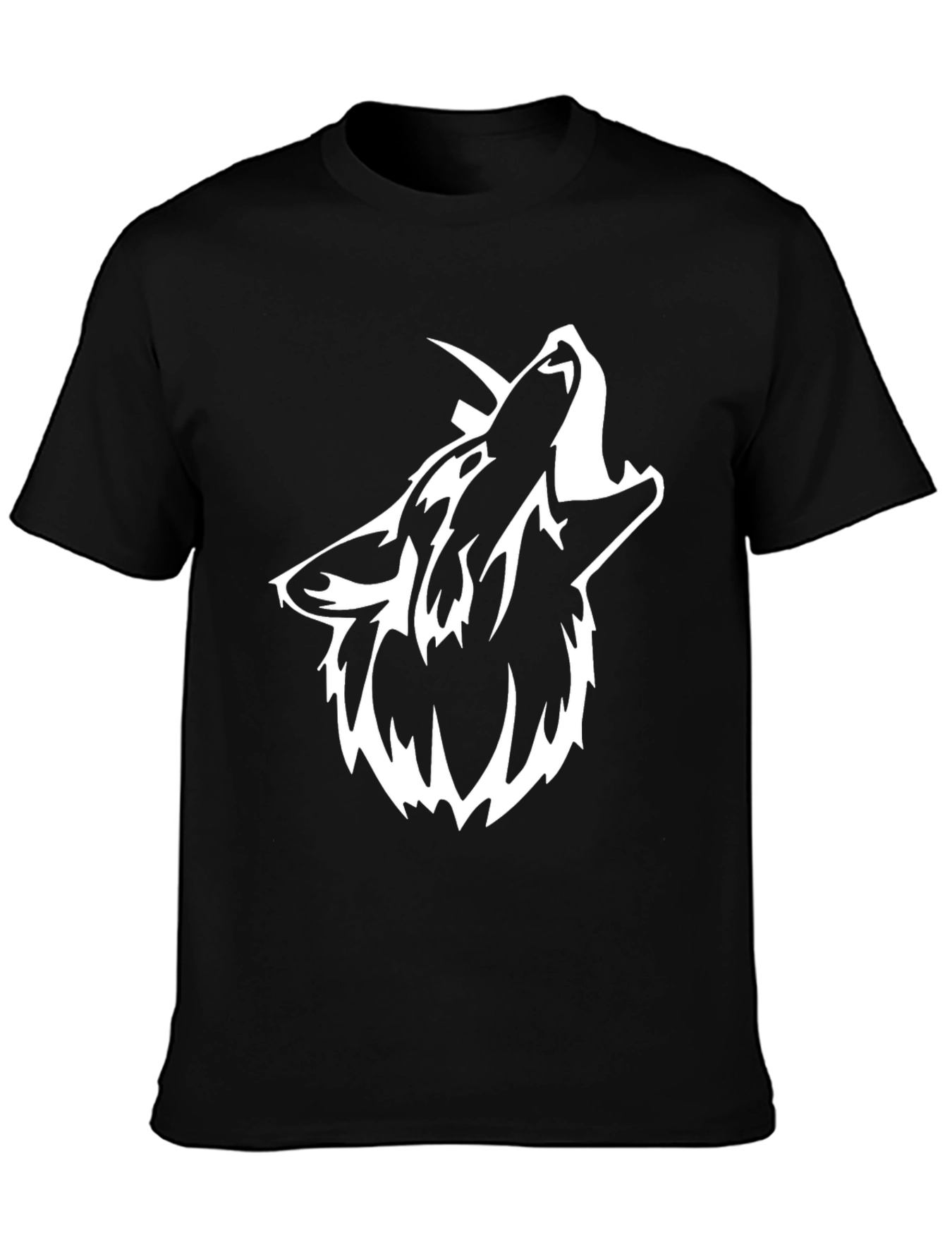 Mens Black Wolf Graphic Tee