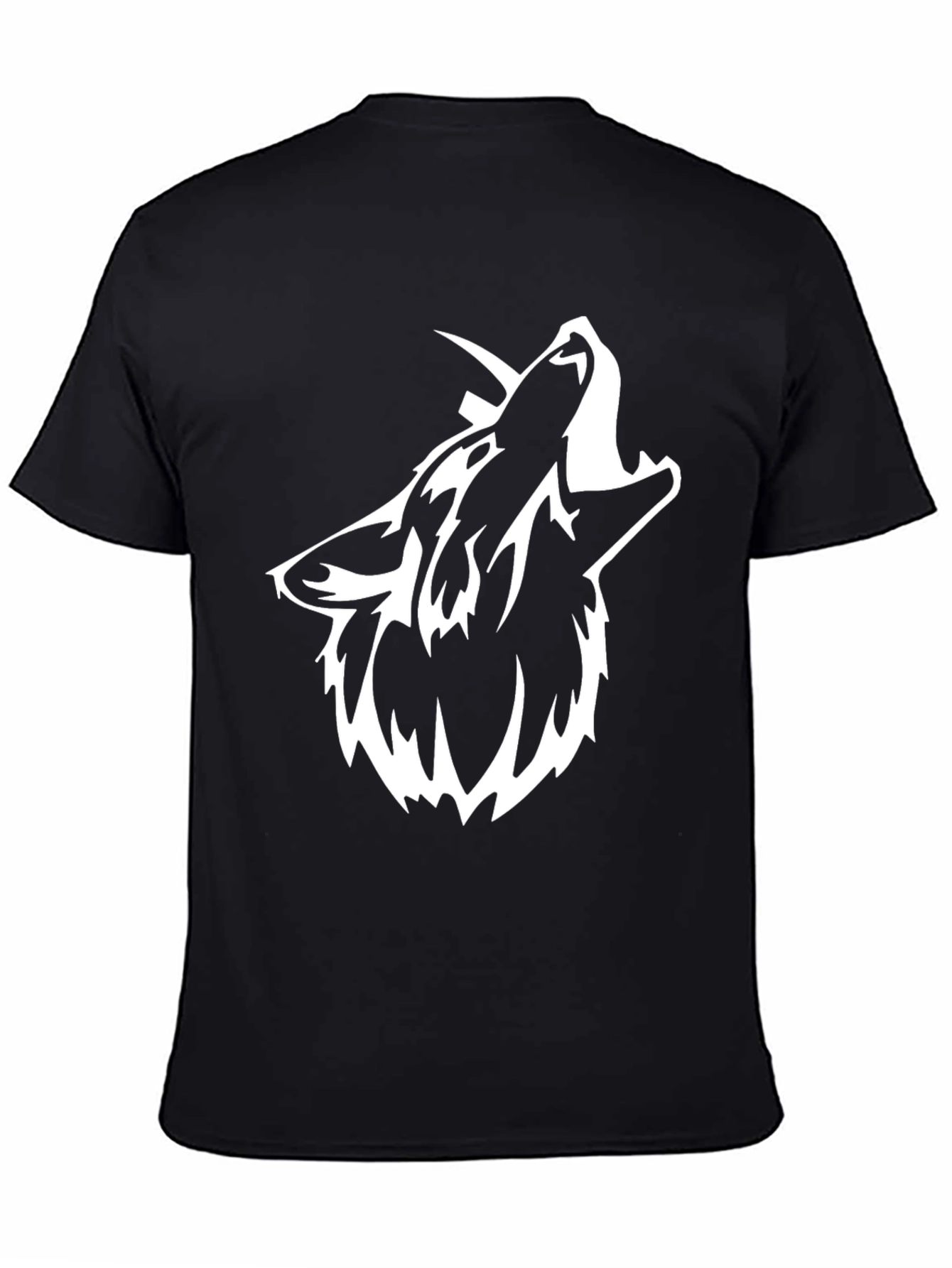 Mens Black Wolf Graphic Tee
