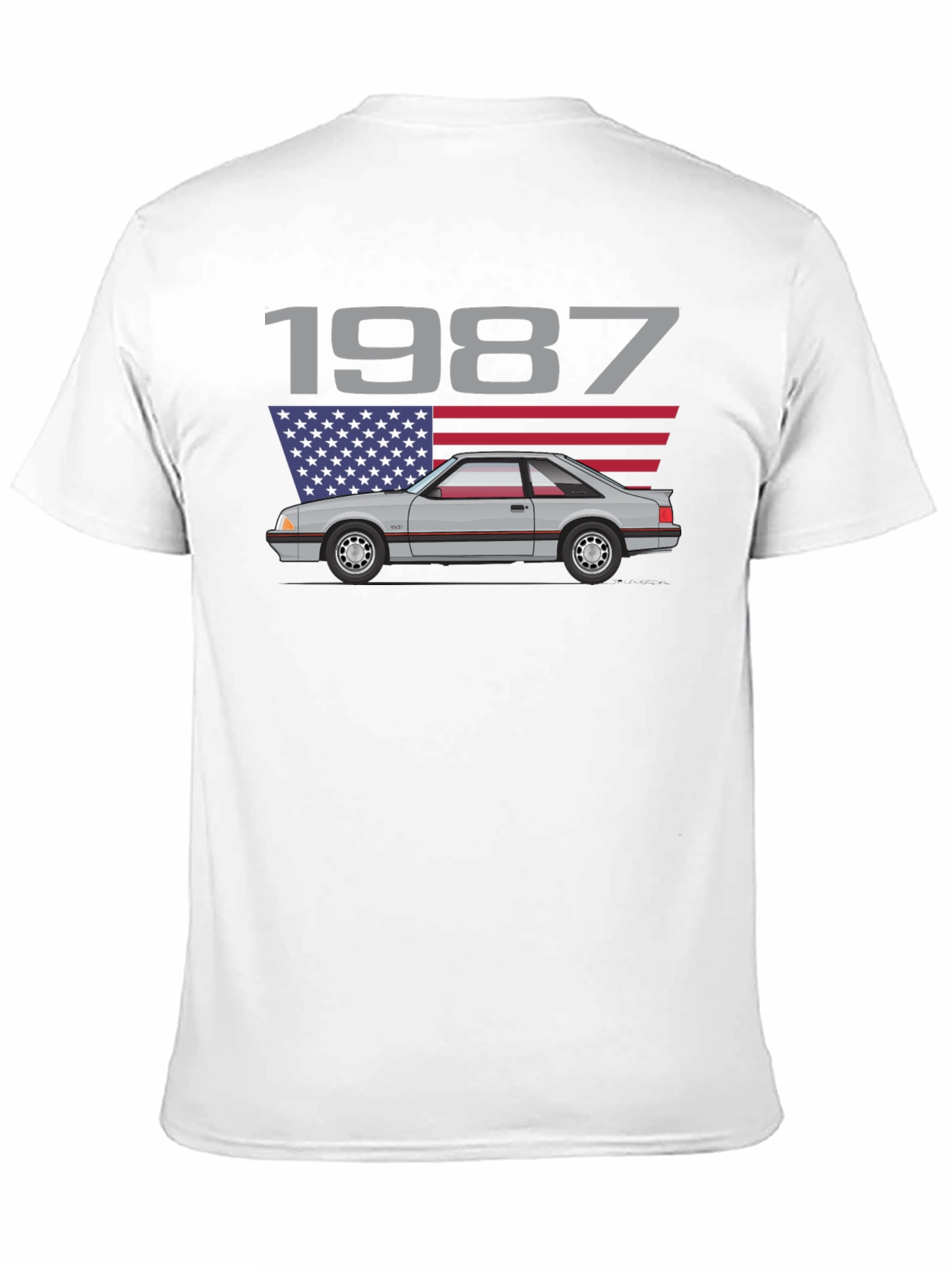 1987 Car Graphic T-Shirt - Black Cotton Tee