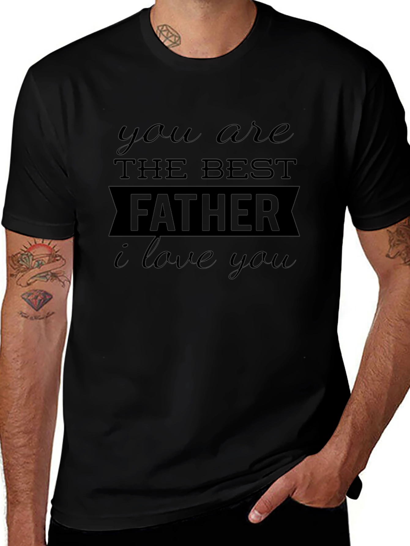Best Father Ever Black T-Shirt