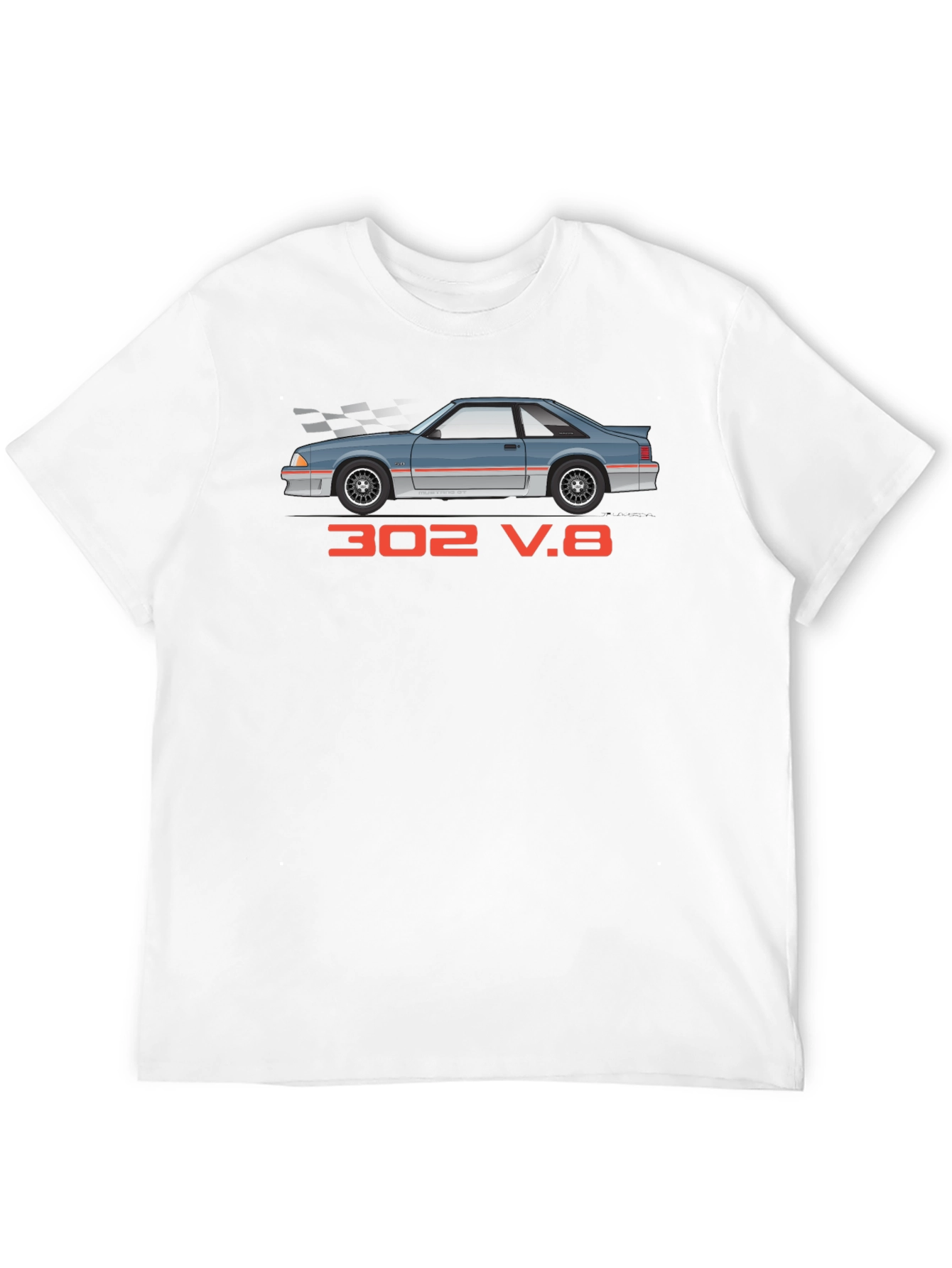 302 V.8 Car Graphic Black T-Shirt