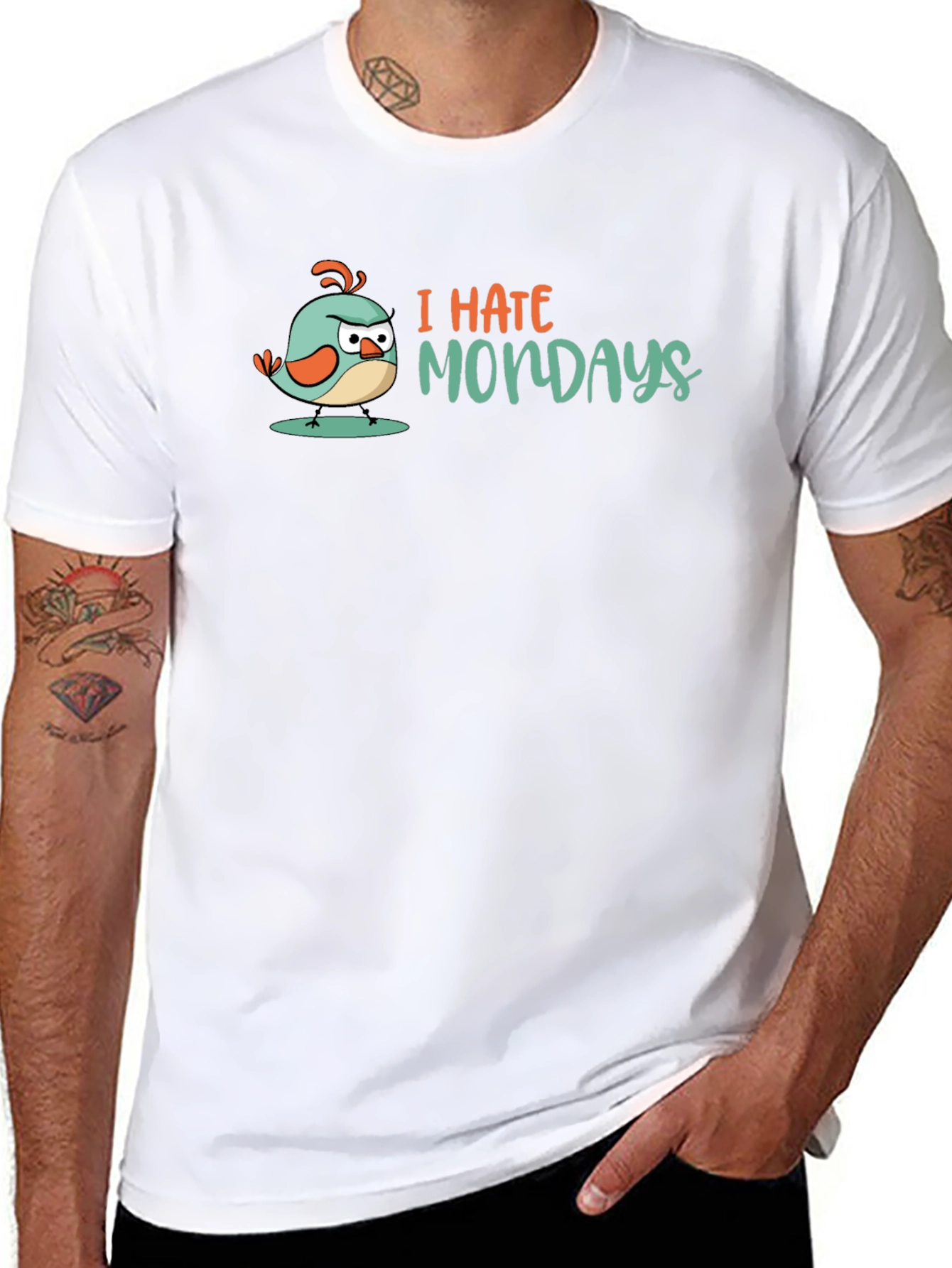 I Hate Mondays T-Shirt - Grumpy Bird Design