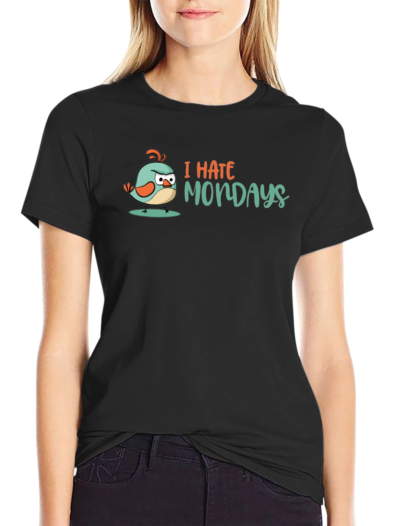 I Hate Mondays T-Shirt - Grumpy Bird Design