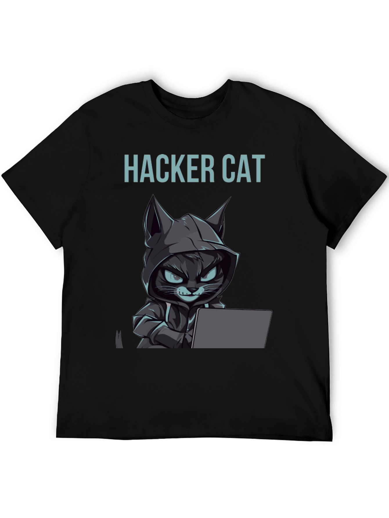 Hacker Cat Graphic Tee - Coding Kitten T-Shirt