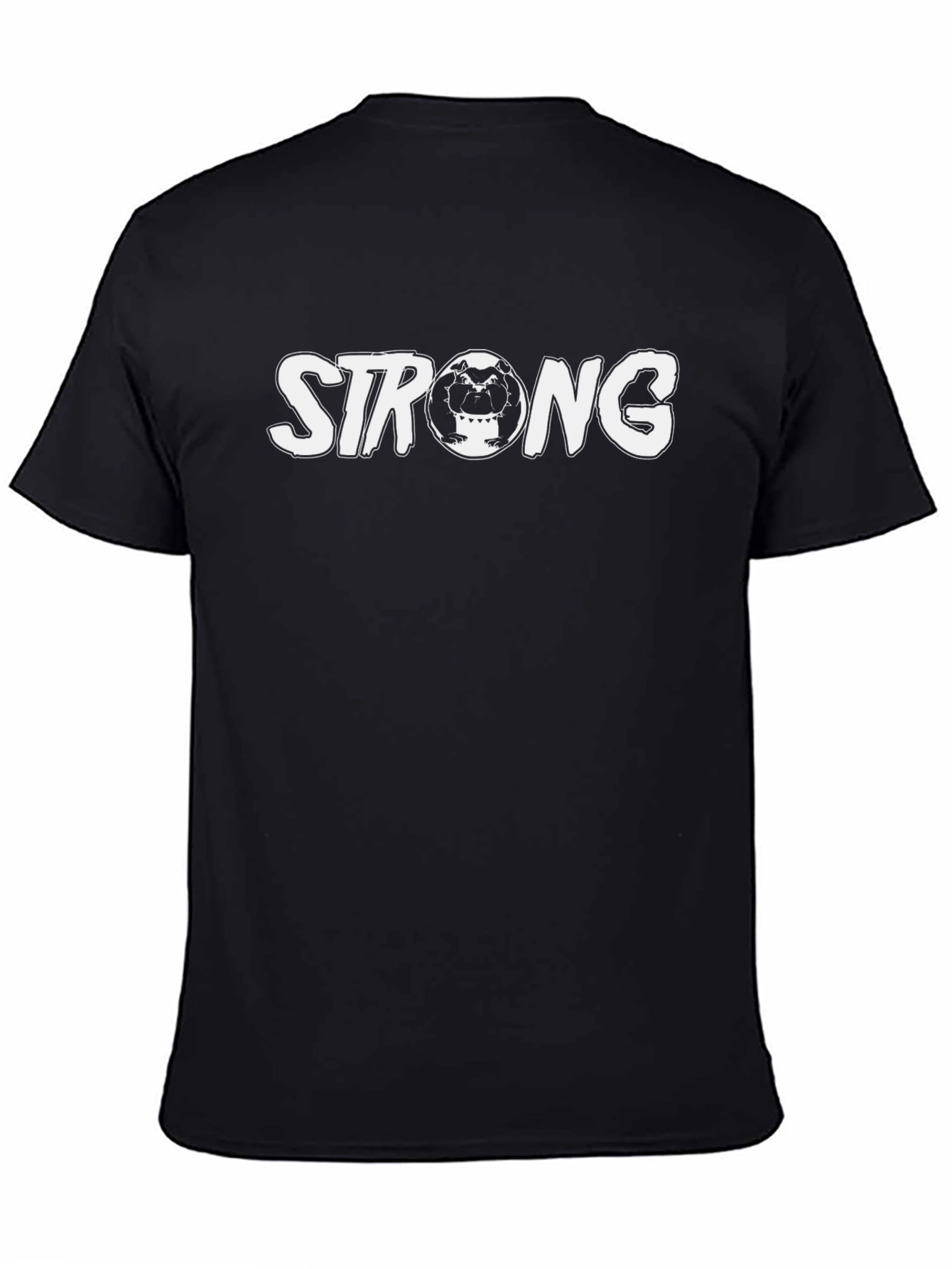 Strong Bulldog Graphic Tee - Black Cotton Comfort