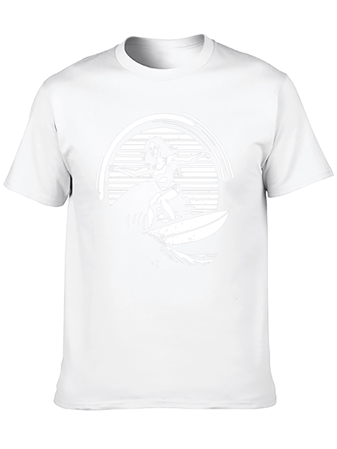Surfer Girl Graphic Tee - Black Cotton T-Shirt