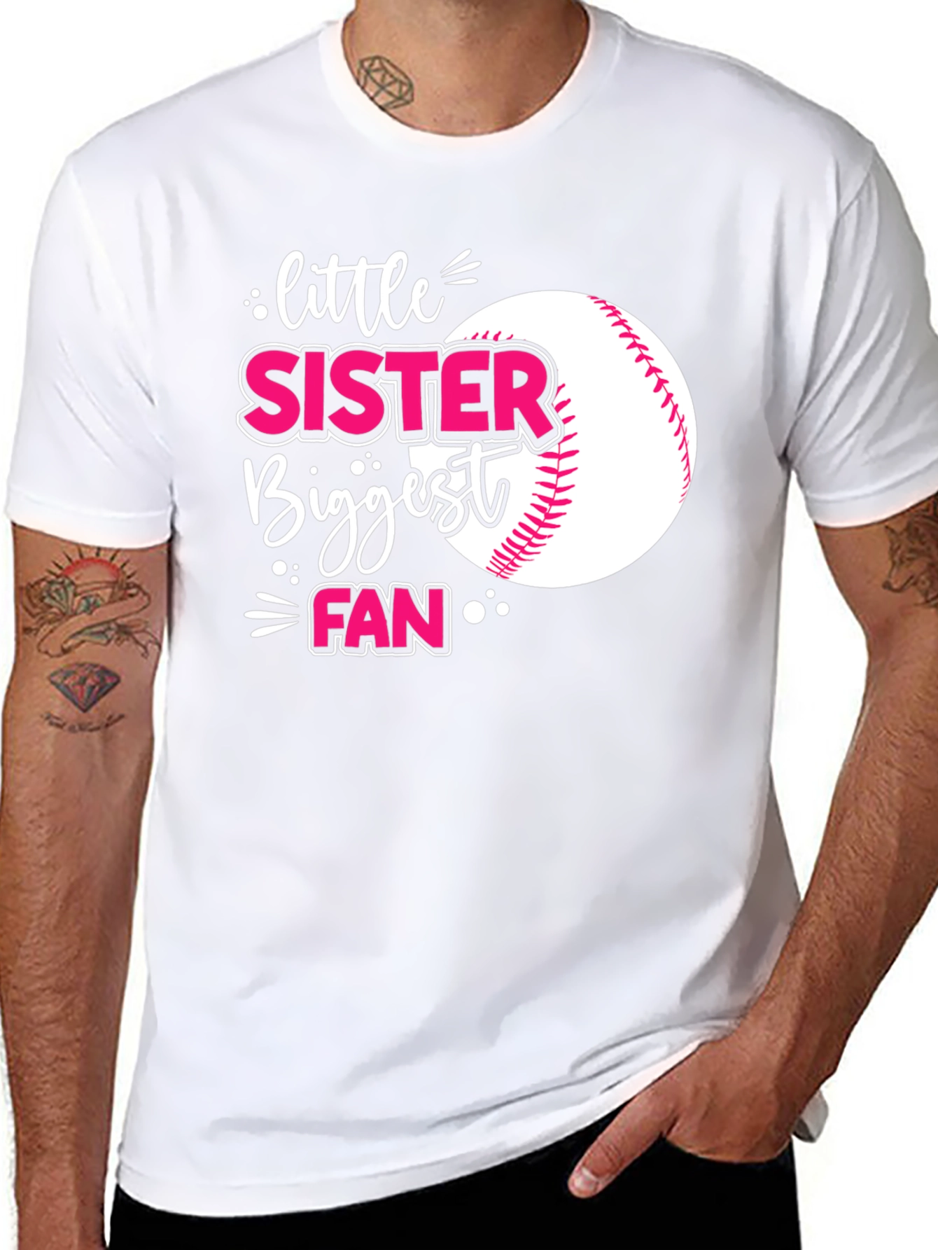Little Sister Baseball Fan T-Shirt