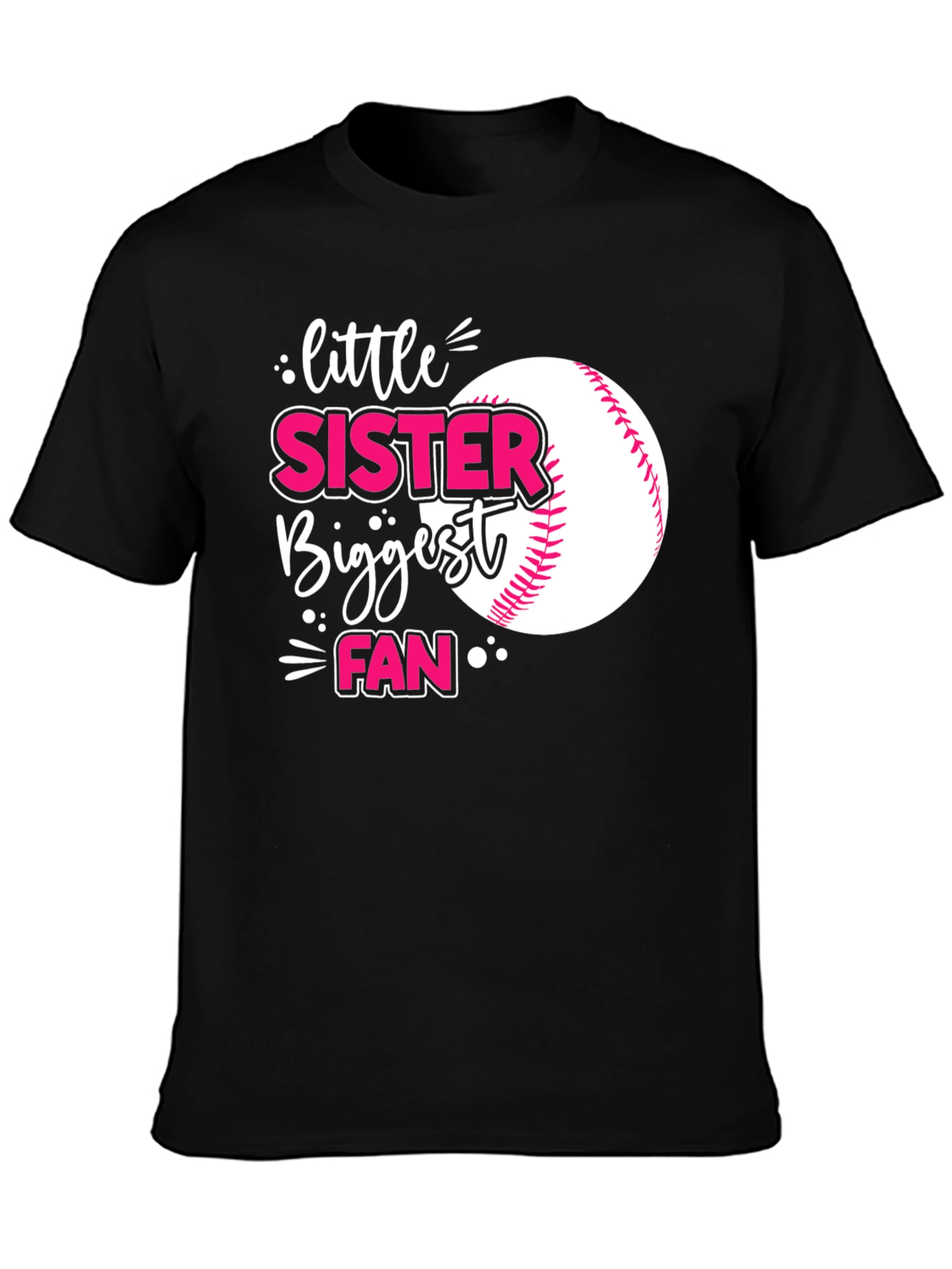 Little Sister Baseball Fan T-Shirt