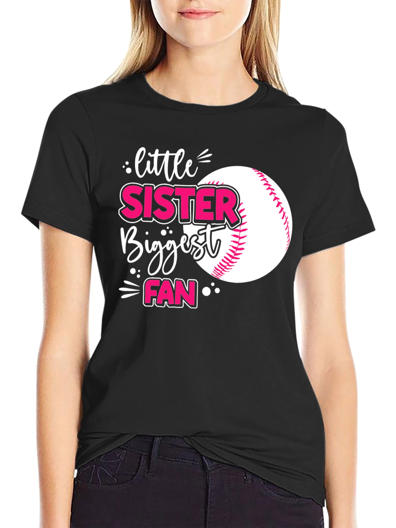 Little Sister Baseball Fan T-Shirt