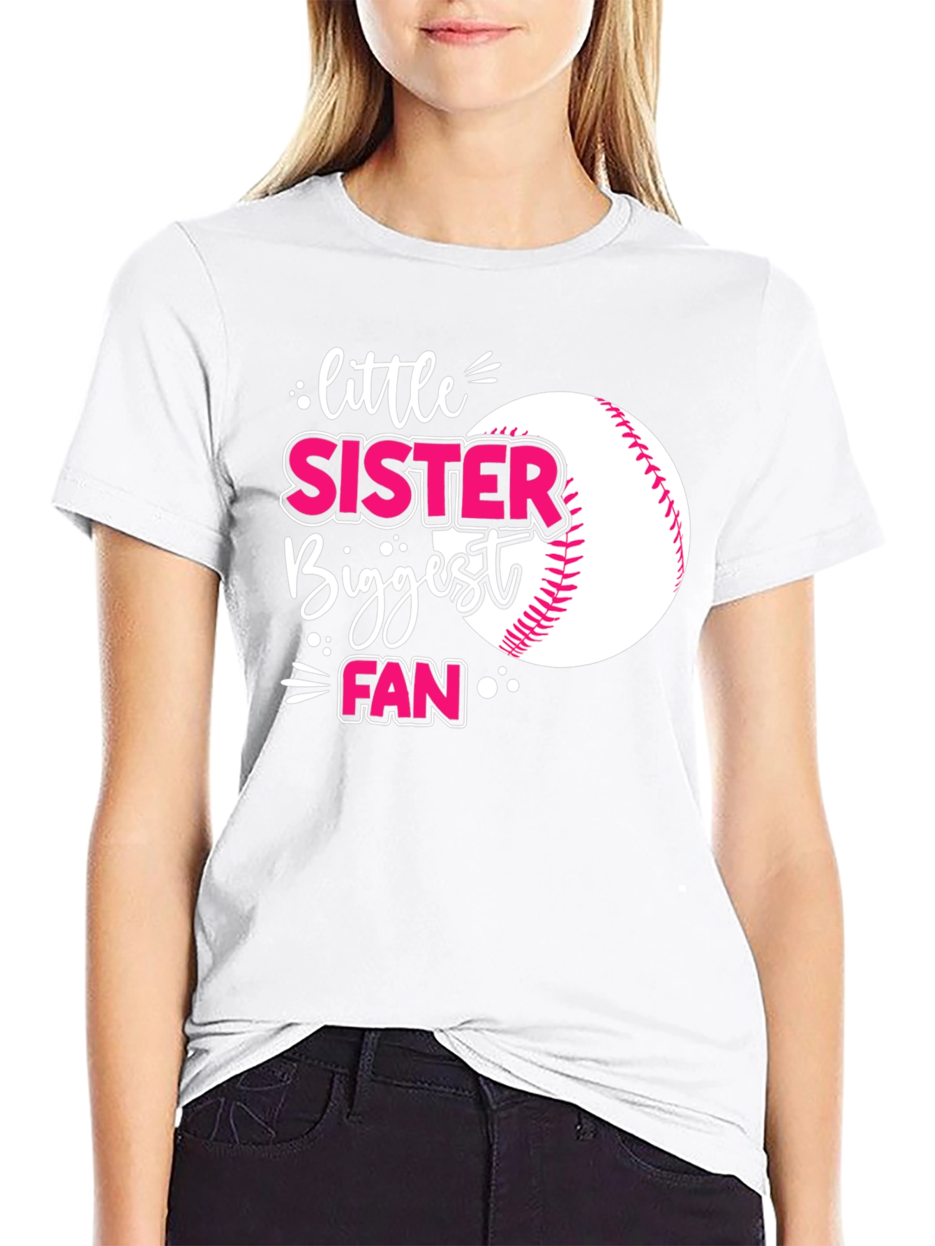 Little Sister Baseball Fan T-Shirt