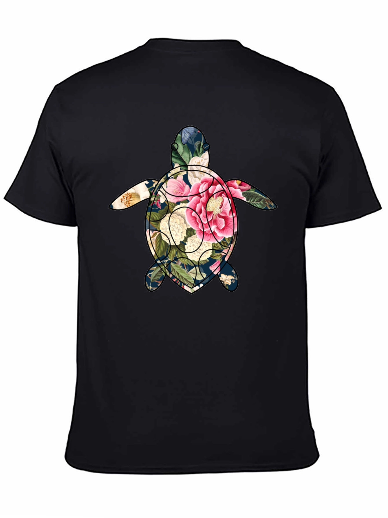 Floral Turtle Graphic Tee - Soft Cotton