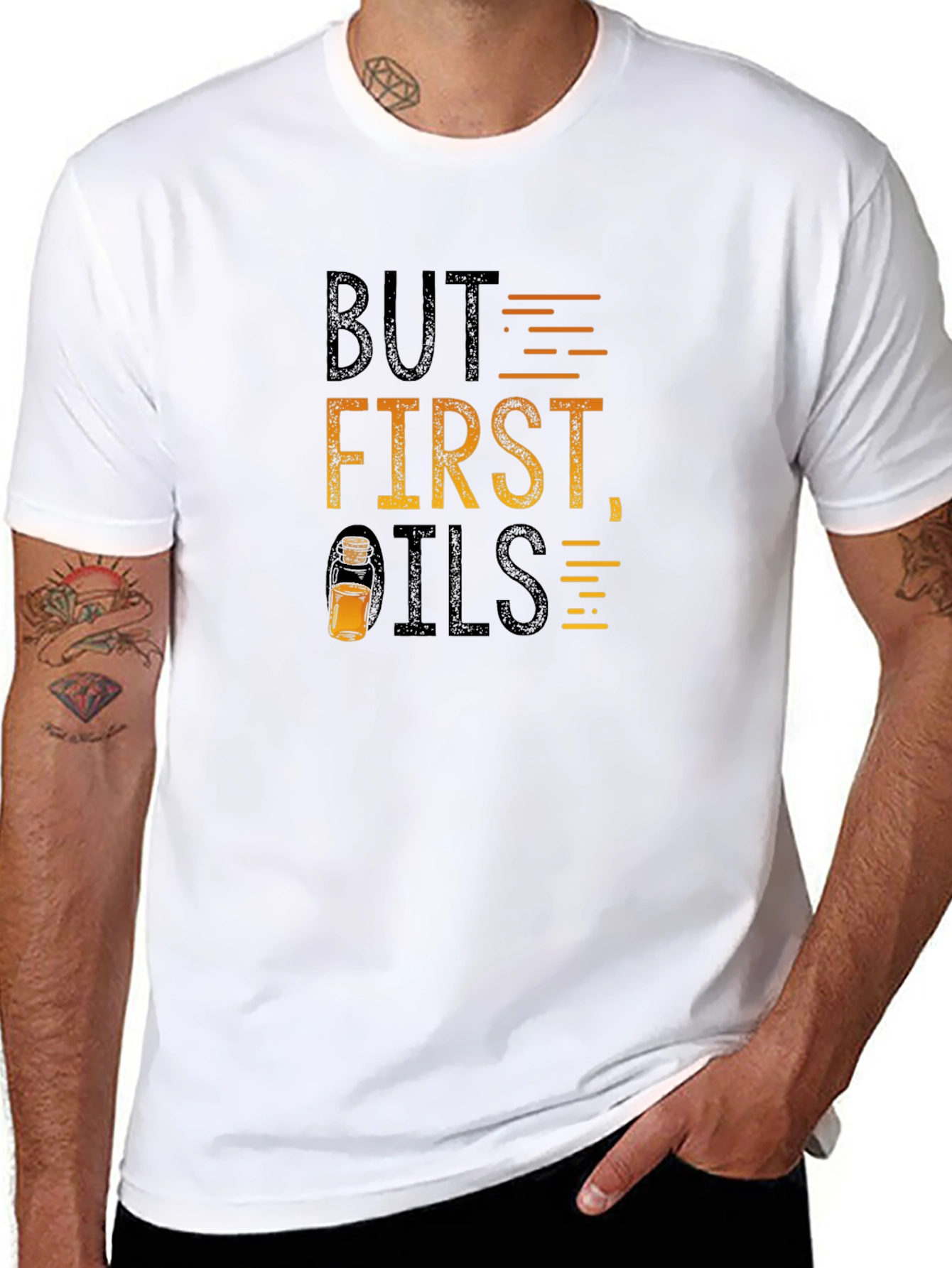 But First Oils - Graphic T-Shirt - Black