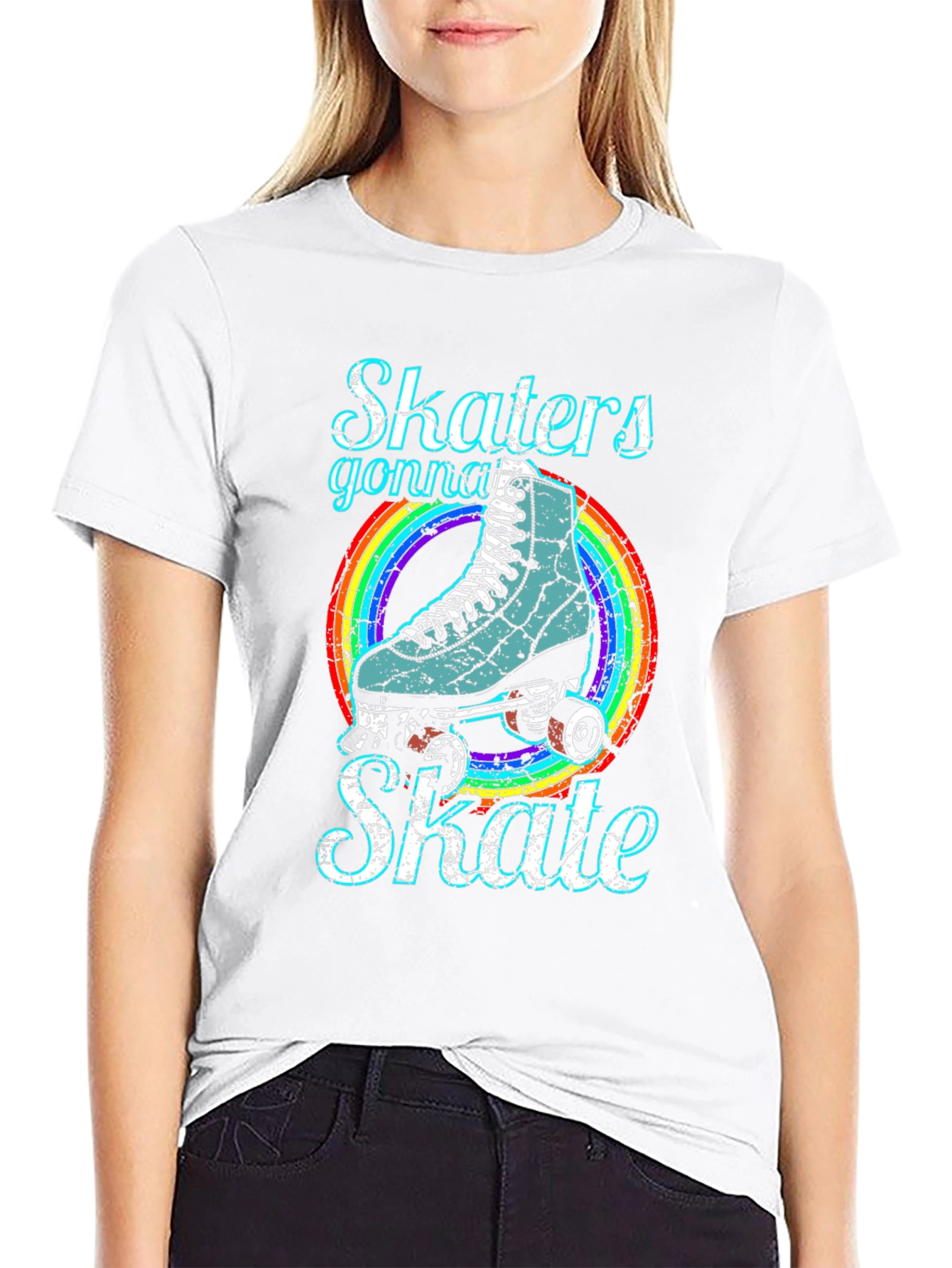 Skaters Gonna Skate T-Shirt - Retro Roller Skate Design