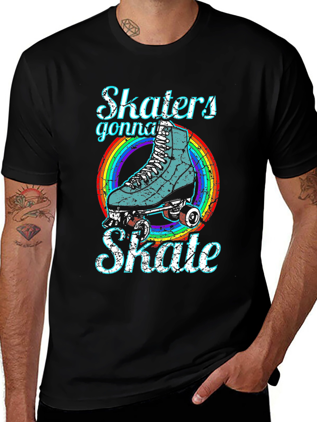 Skaters Gonna Skate T-Shirt - Retro Roller Skate Design