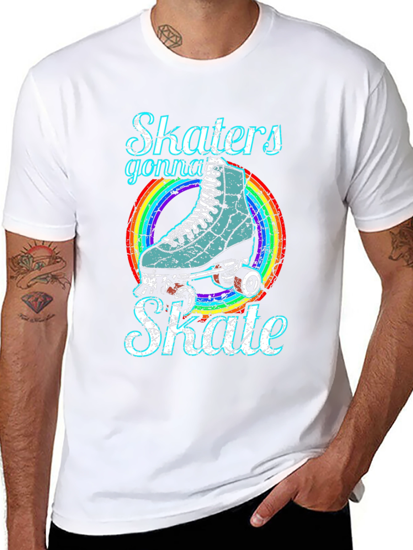 Skaters Gonna Skate T-Shirt - Retro Roller Skate Design