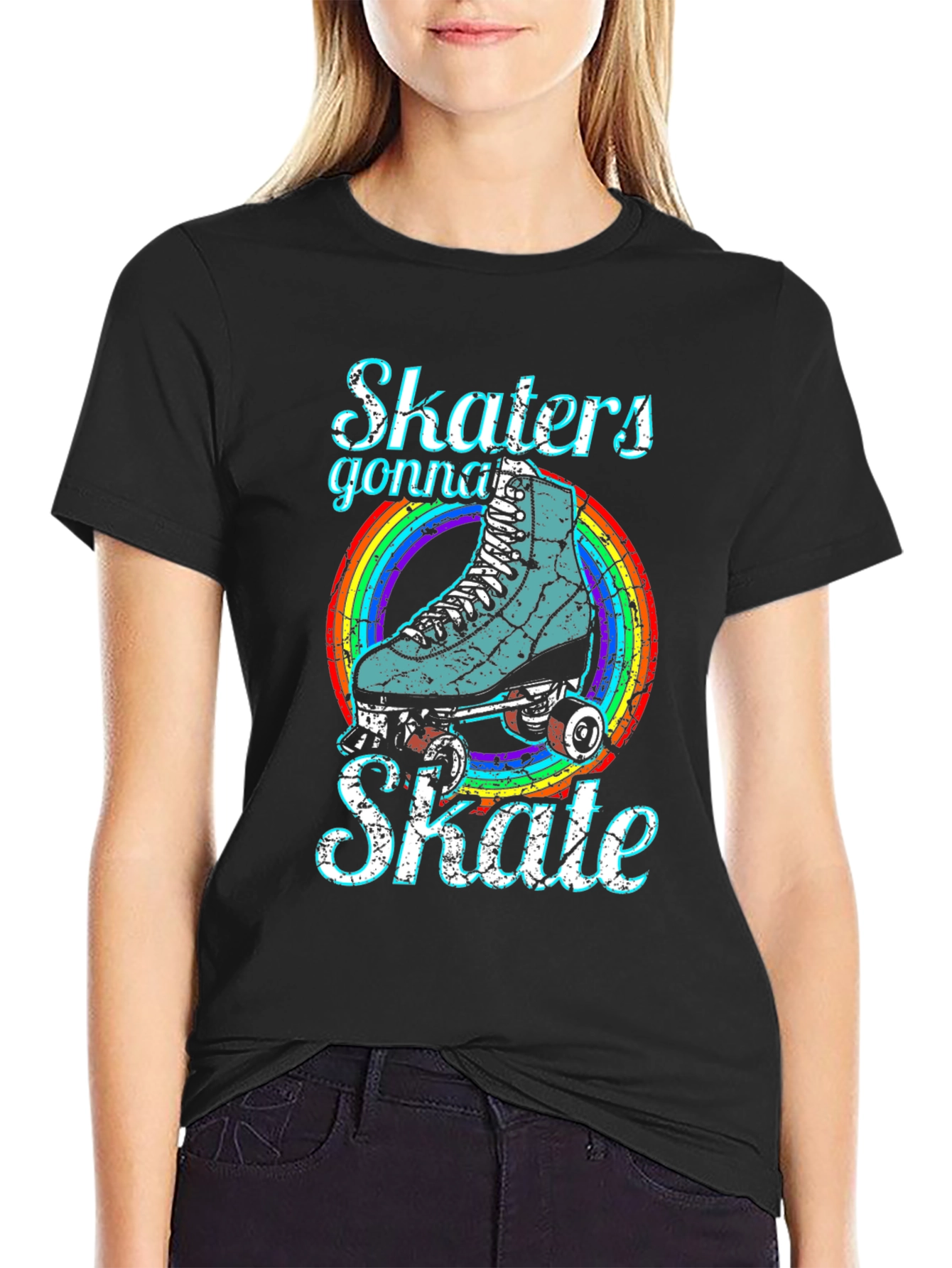 Skaters Gonna Skate T-Shirt - Retro Roller Skate Design