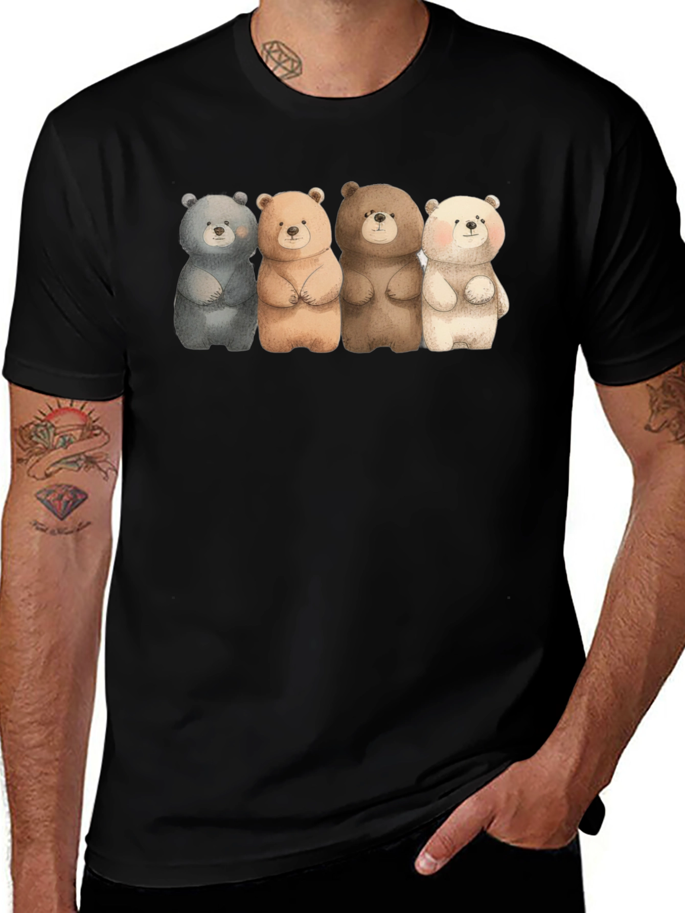Cute Bears T-Shirt - Unique Design Soft Cotton