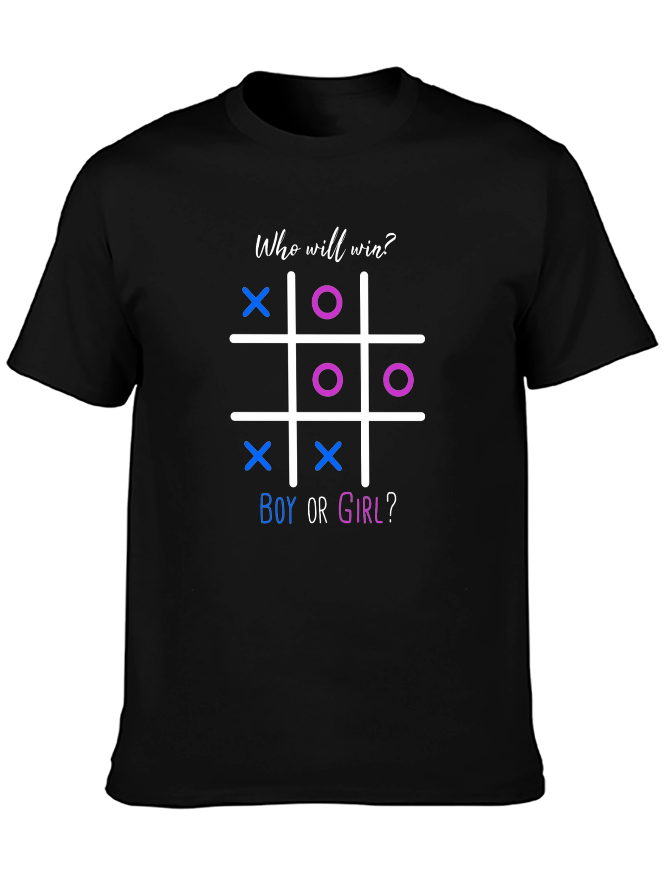 Gender Reveal Tic-Tac-Toe T-Shirt - Boy or Girl?