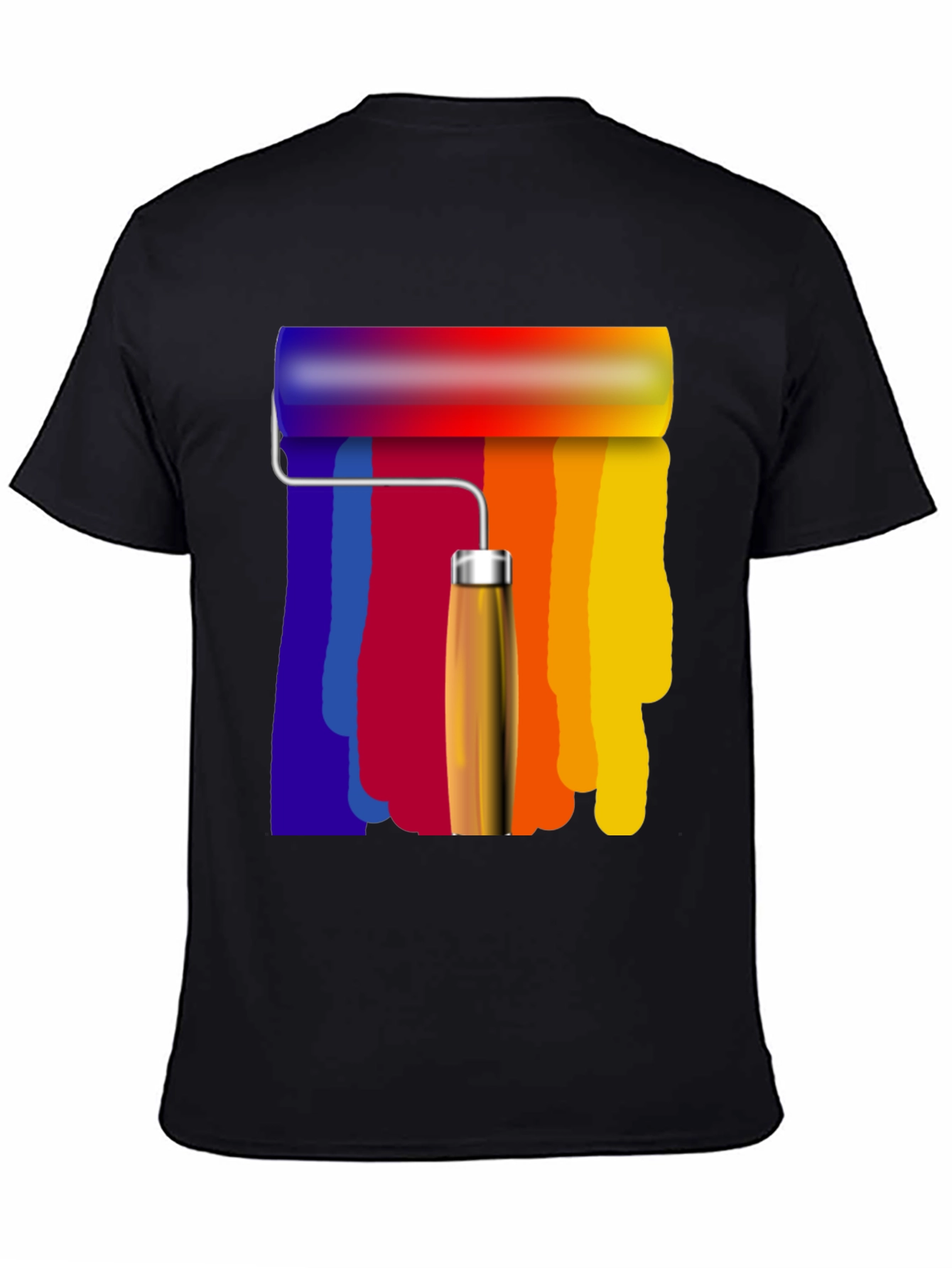 Rainbow Paint Roller Graphic Tee - Artsy T-Shirt