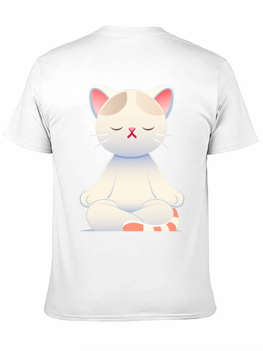 Meditating Cat T-Shirt - Zen Kitty Design