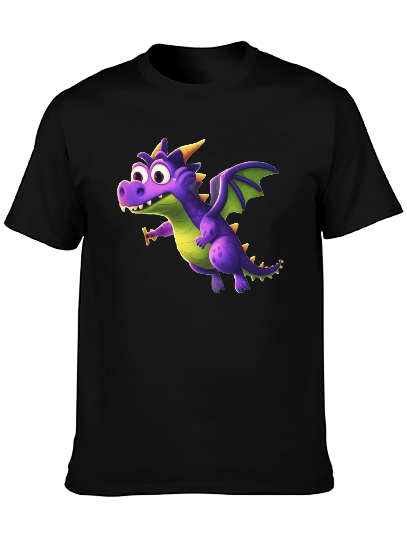 Fun Dragon Graphic T-Shirt - Black