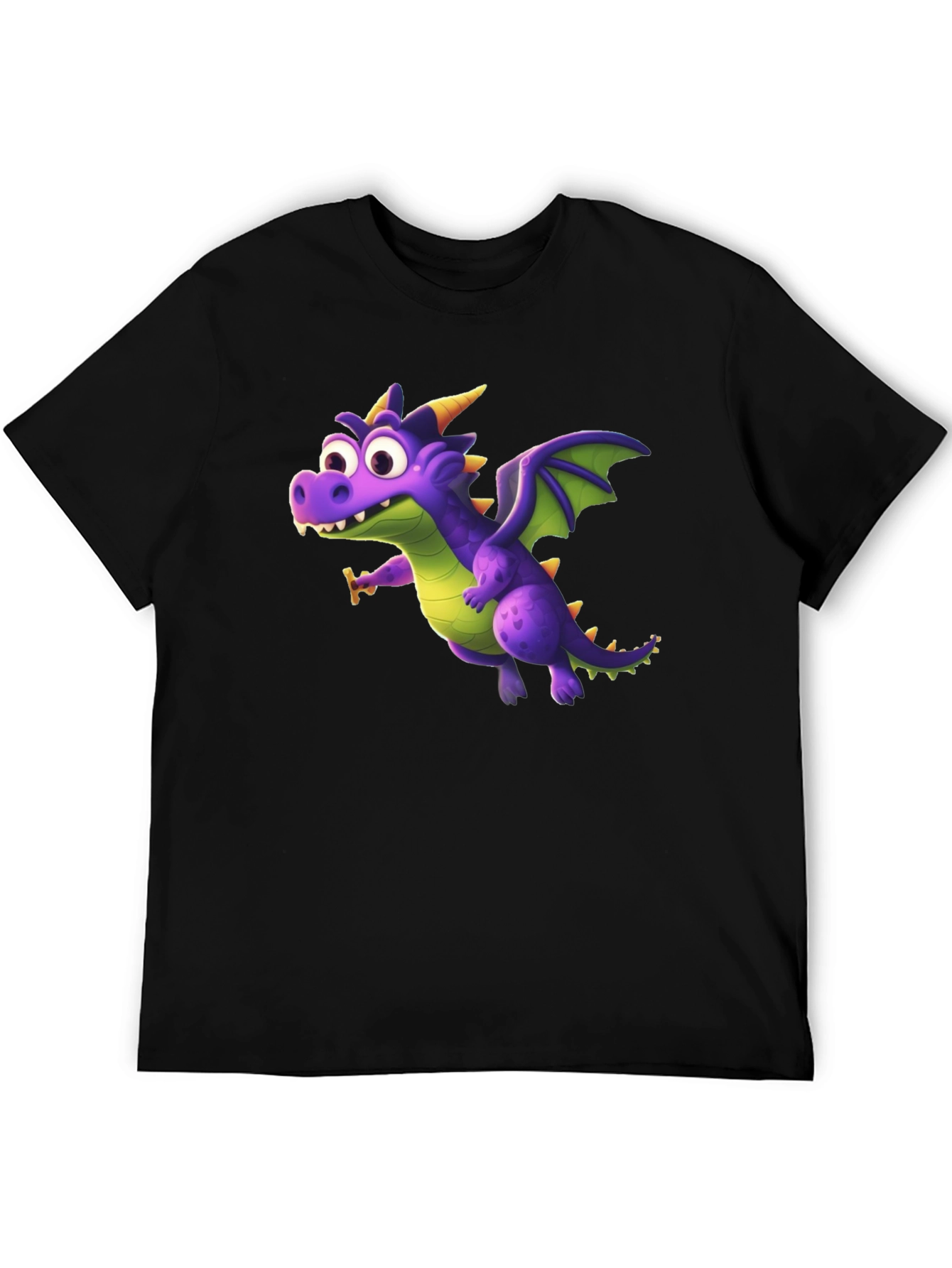 Fun Dragon Graphic T-Shirt - Black