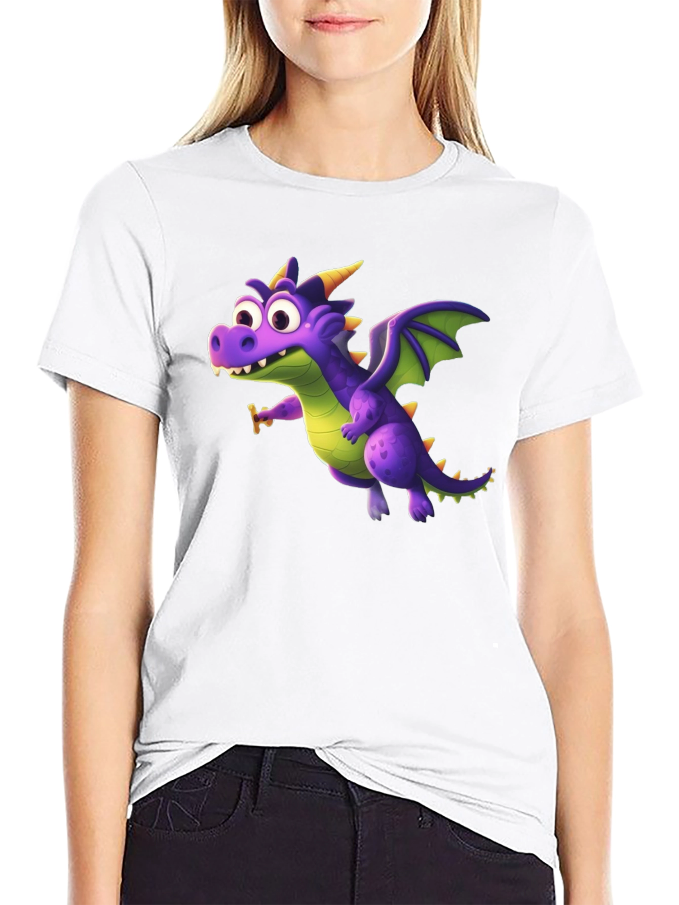 Fun Dragon Graphic T-Shirt - Black