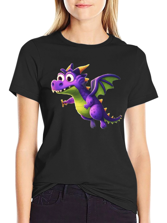 Fun Dragon Graphic T-Shirt - Black