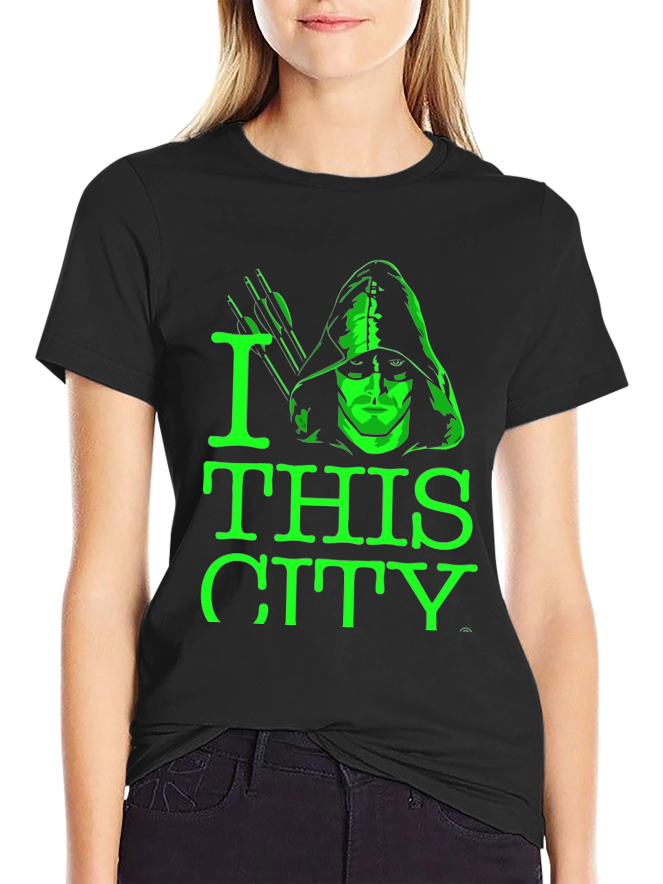 I Love This City Green Arrow Black T-Shirt
