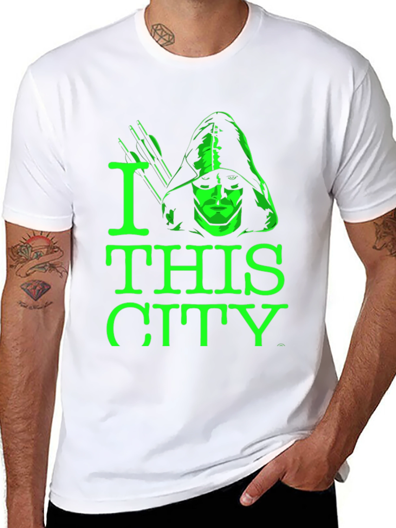 I Love This City Green Arrow Black T-Shirt
