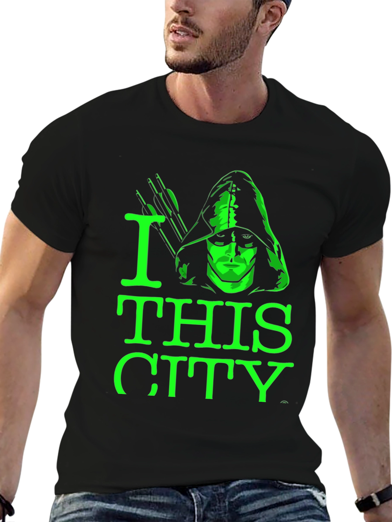 I Love This City Green Arrow Black T-Shirt