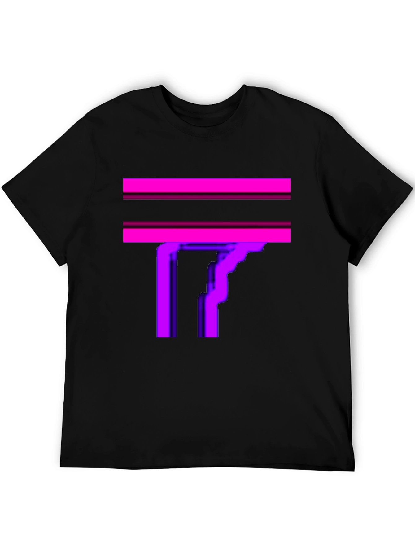 Abstract Geometric Graphic Print Black T-Shirt