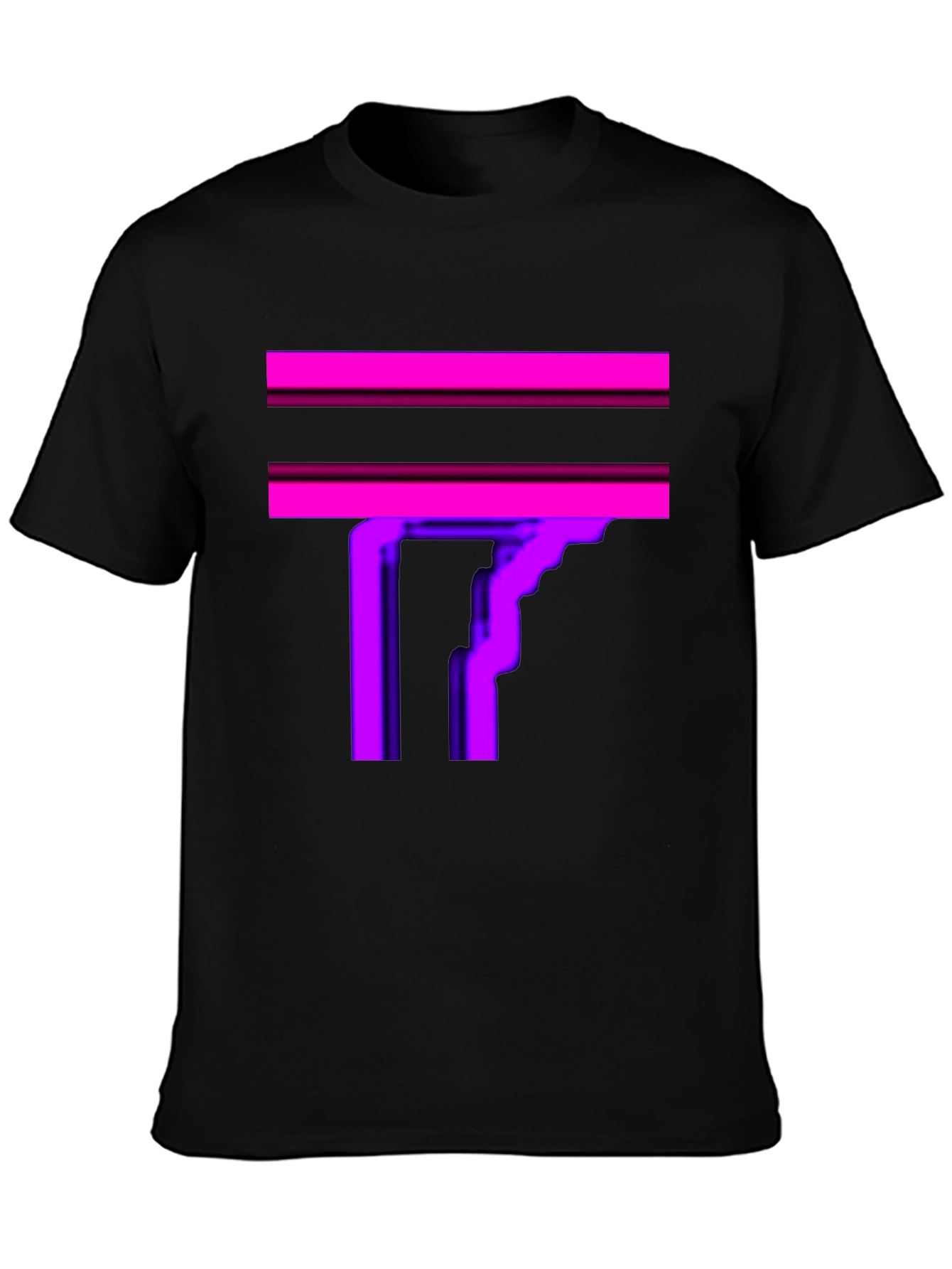 Abstract Geometric Graphic Print Black T-Shirt